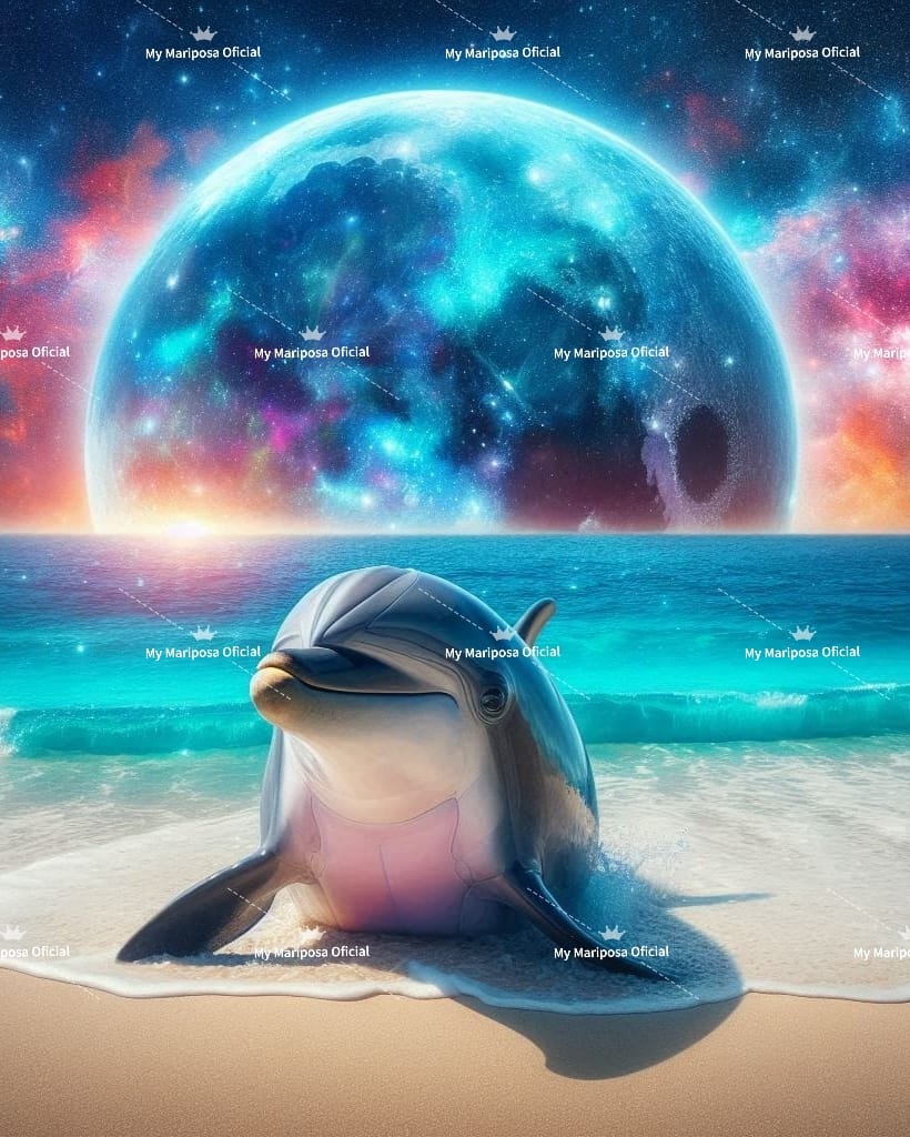 Tela Coleção Golfinho e o Luar - 40x50cm (2592)