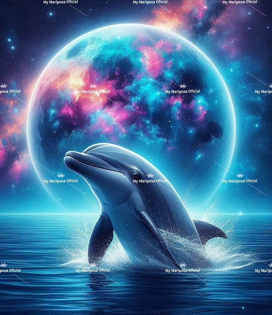 Tela Coleção Golfinho e o Luar - 40x50cm (2592)