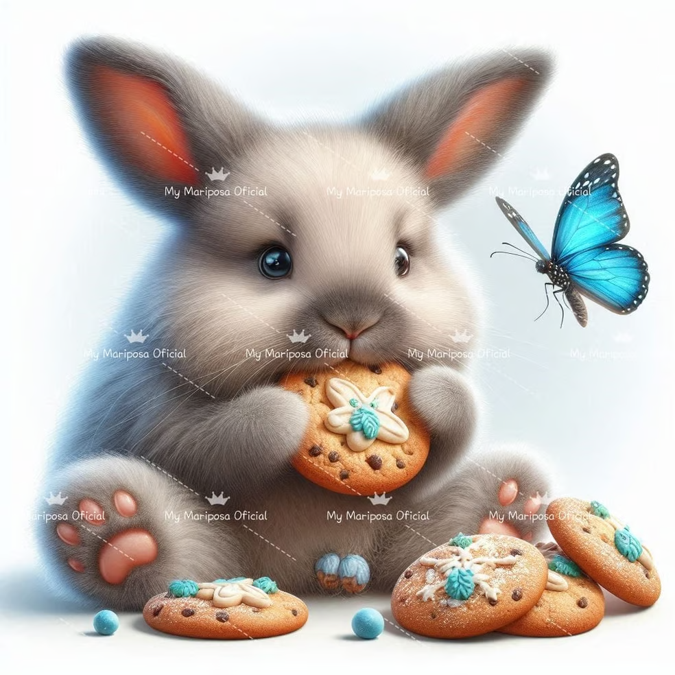 Tela Coleção Coelhinho do Natal -  40x40cm - 2433