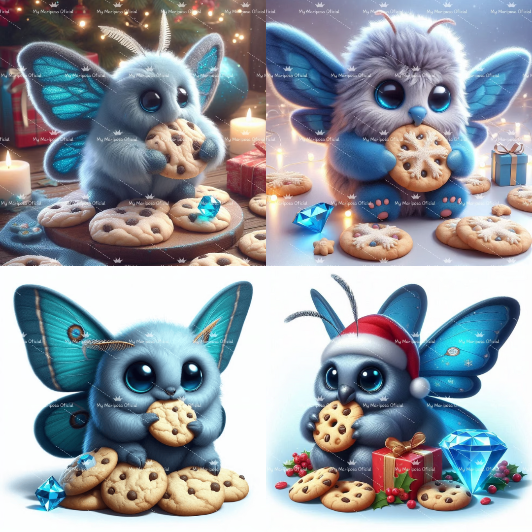 Tela Mariposa de Natal - 30x30cm - 2428