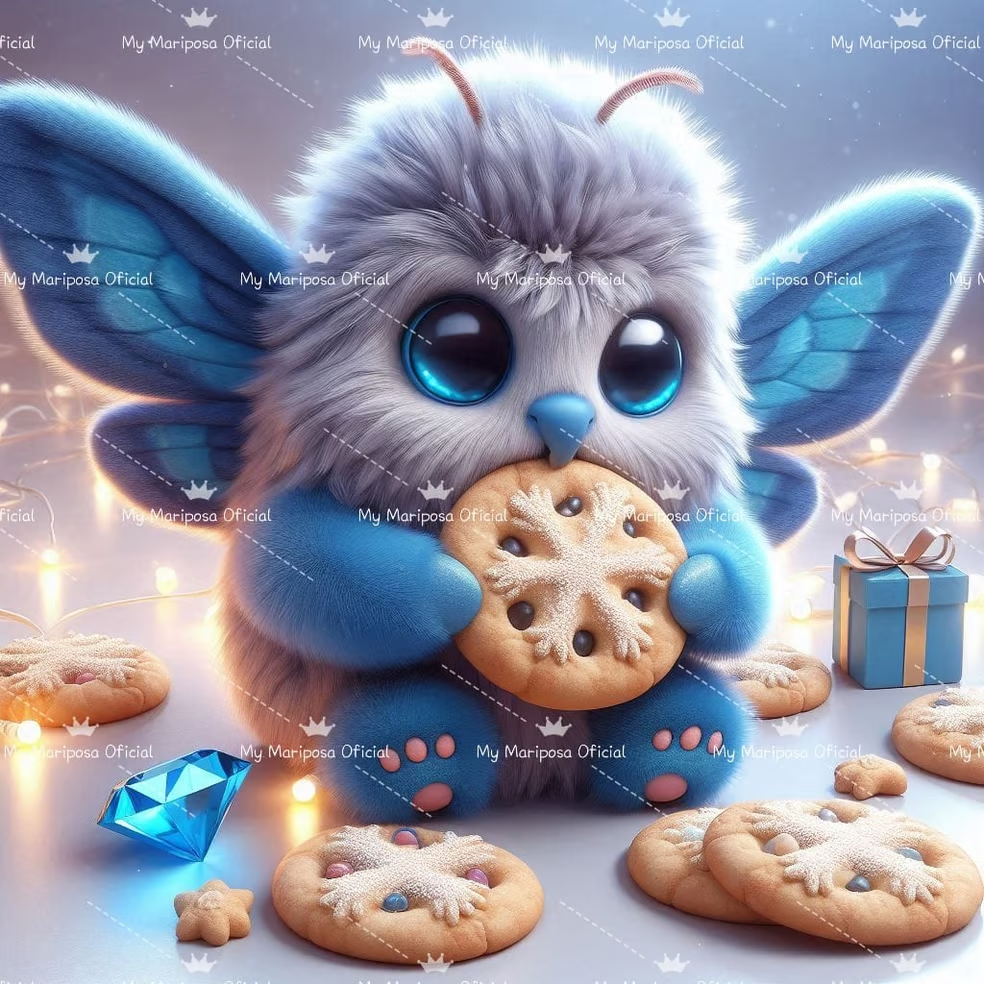 Tela Mariposa de Natal - 30x30cm - 2428