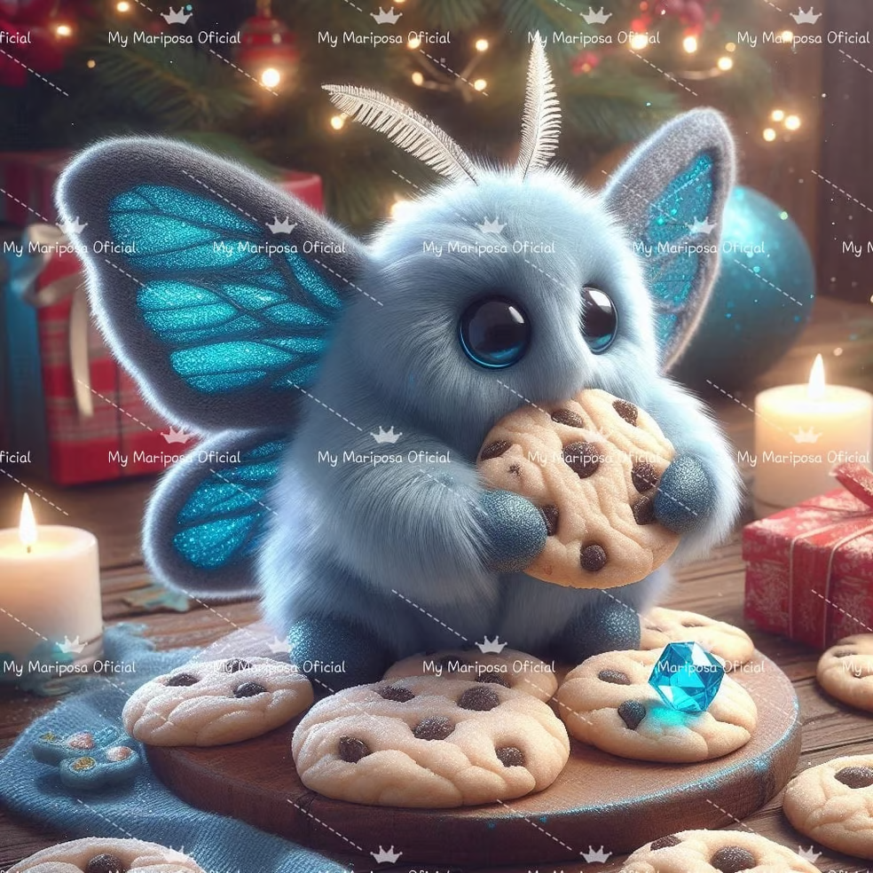 Tela Mariposa de Natal - 30x30cm - 2428