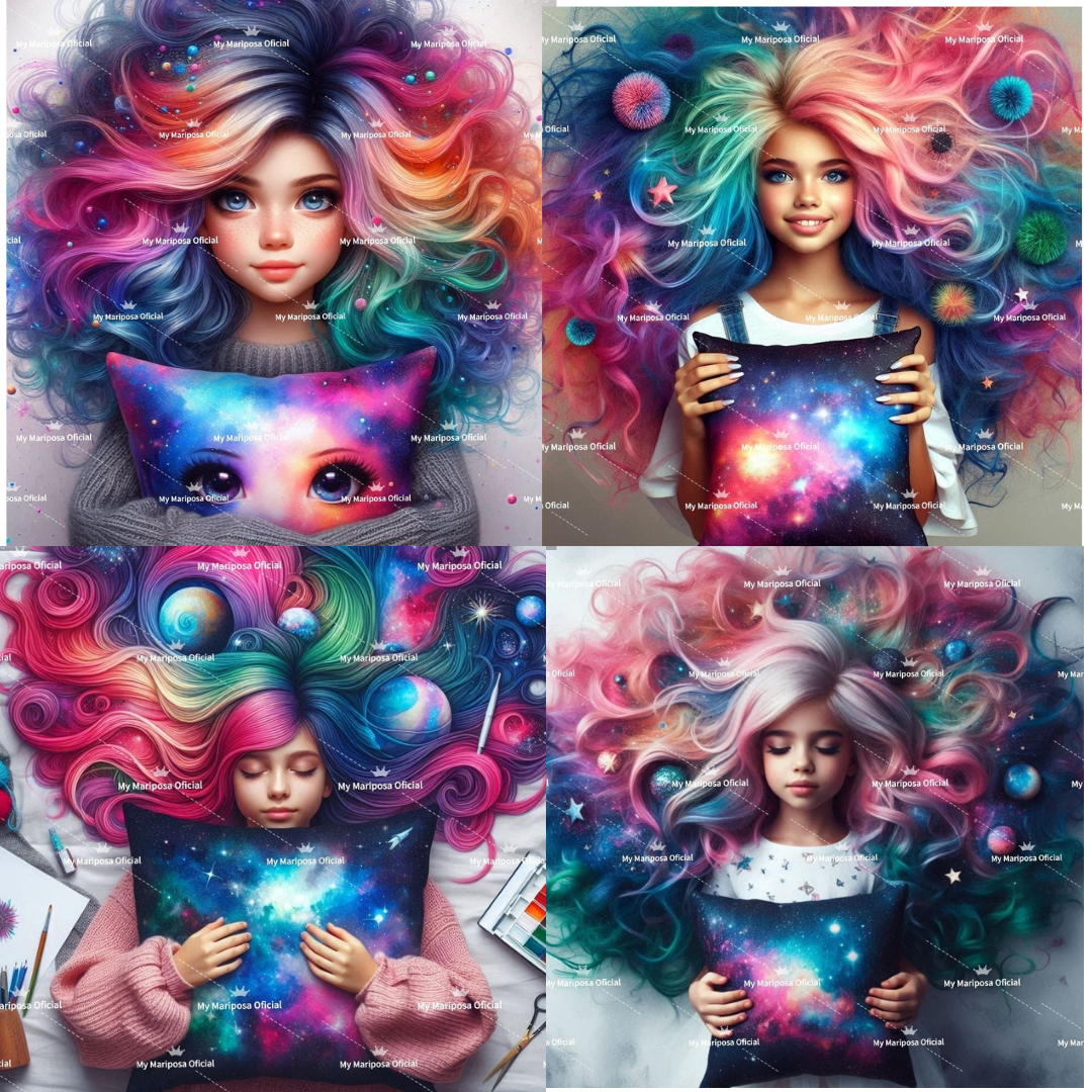 Tela Coleção Menina e a Almofada - 50x50cm (2593)