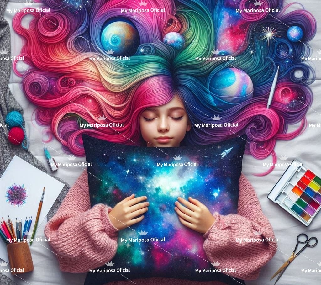 Tela Coleção Menina e a Almofada - 50x50cm (2593)