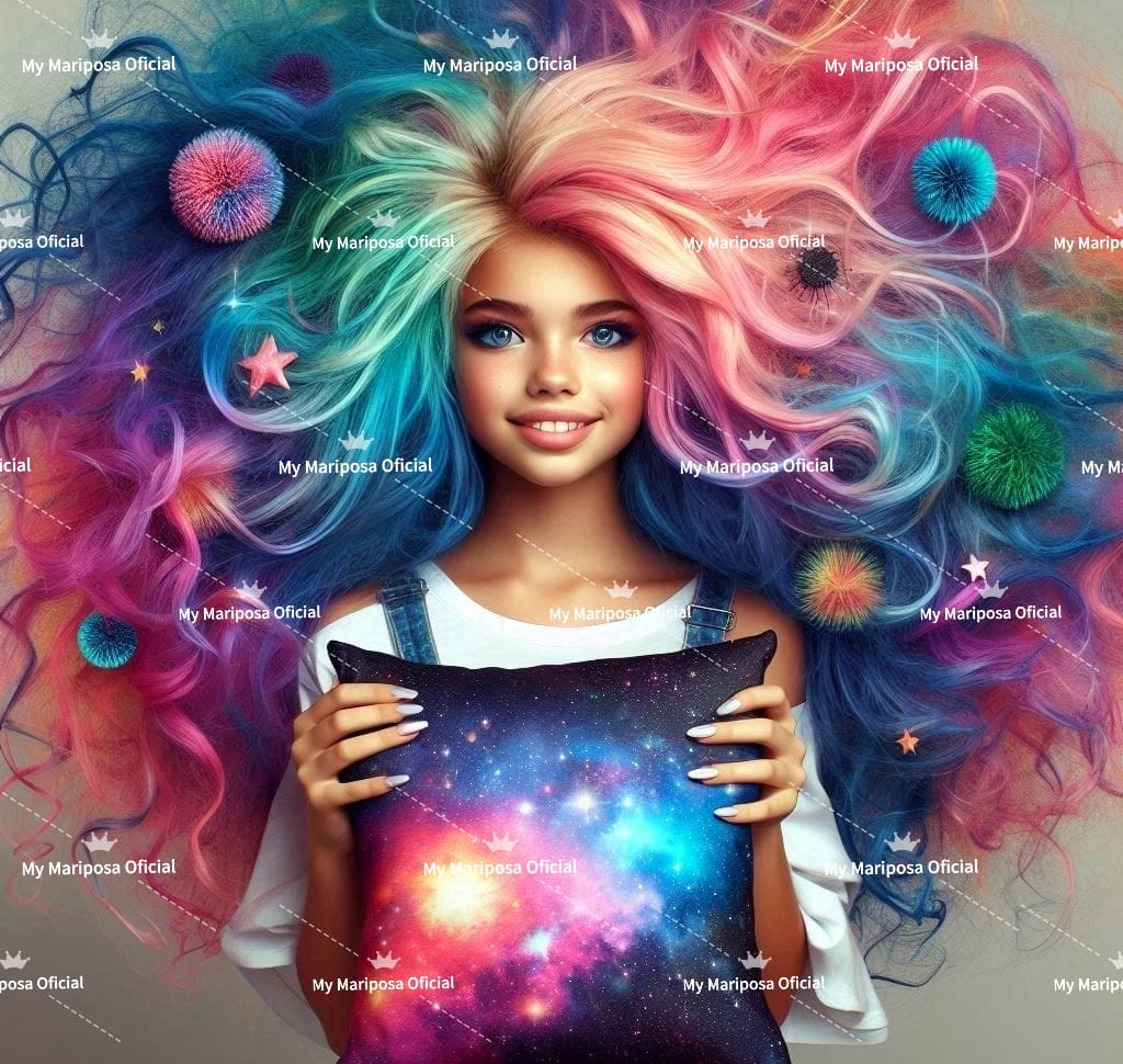 Tela Coleção Menina e a Almofada - 50x50cm (2593)