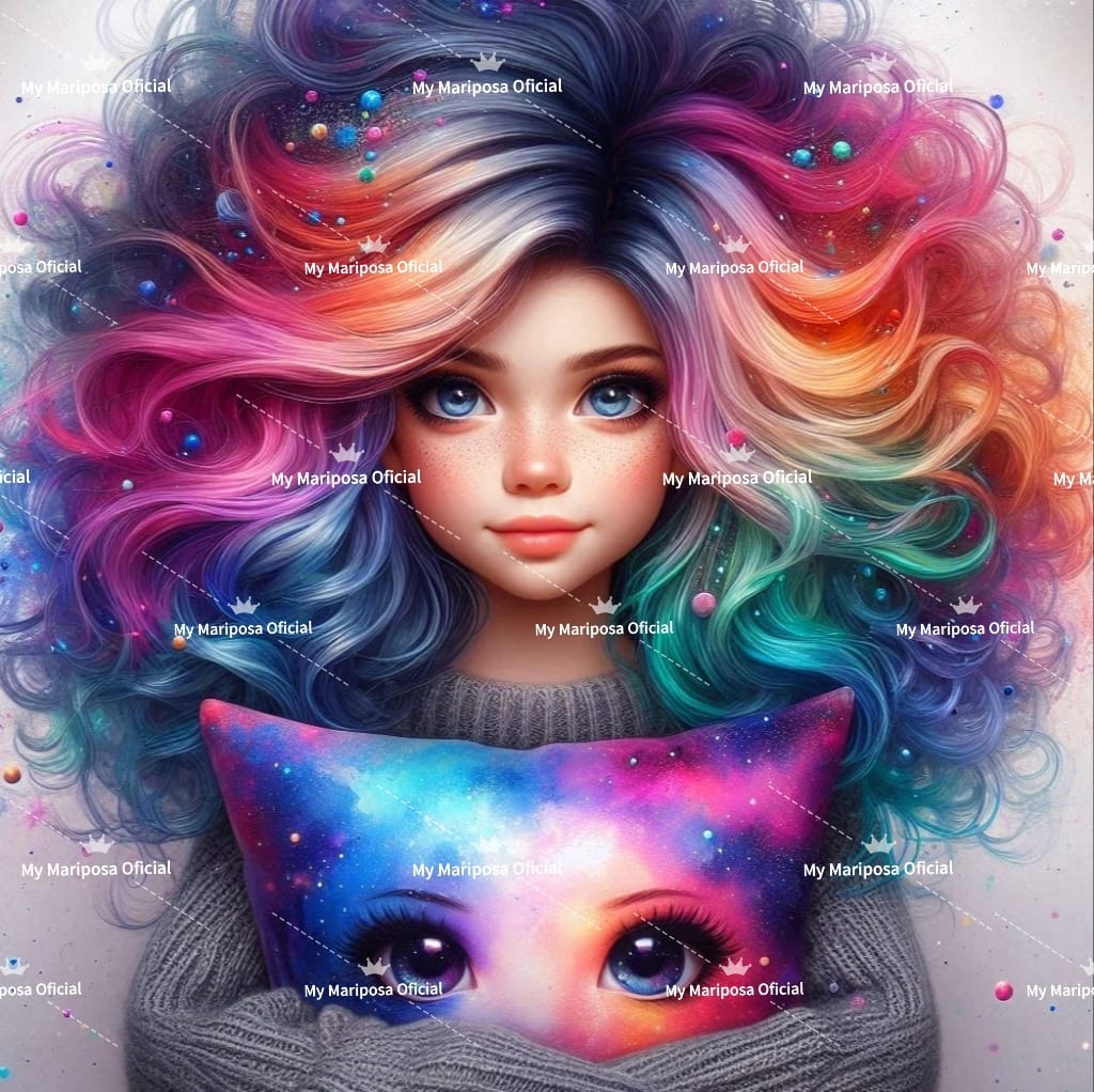 Tela Coleção Menina e a Almofada - 50x50cm (2593)