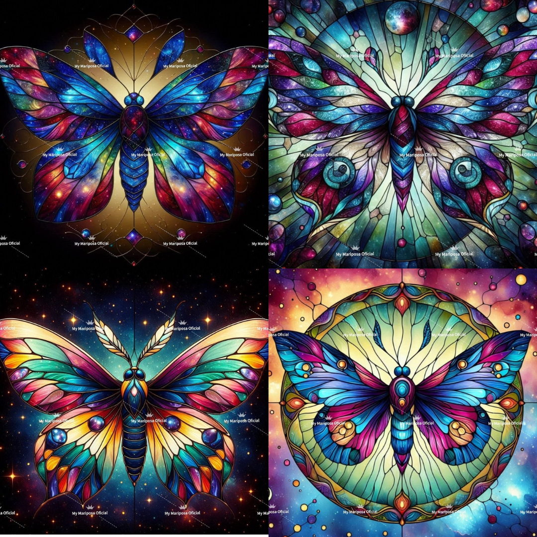 Tela Coleção Borboleta Vitral - 50x50cm (2599)