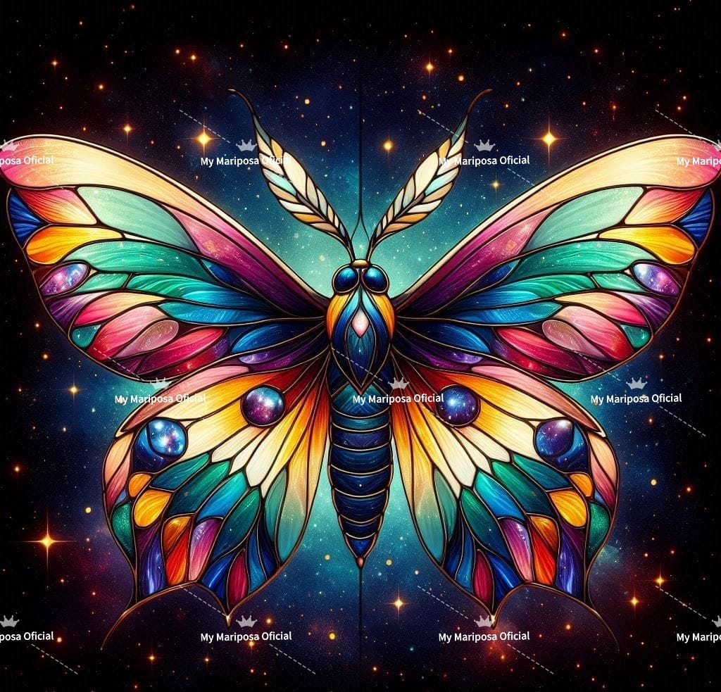 Tela Coleção Borboleta Vitral - 50x50cm (2599)