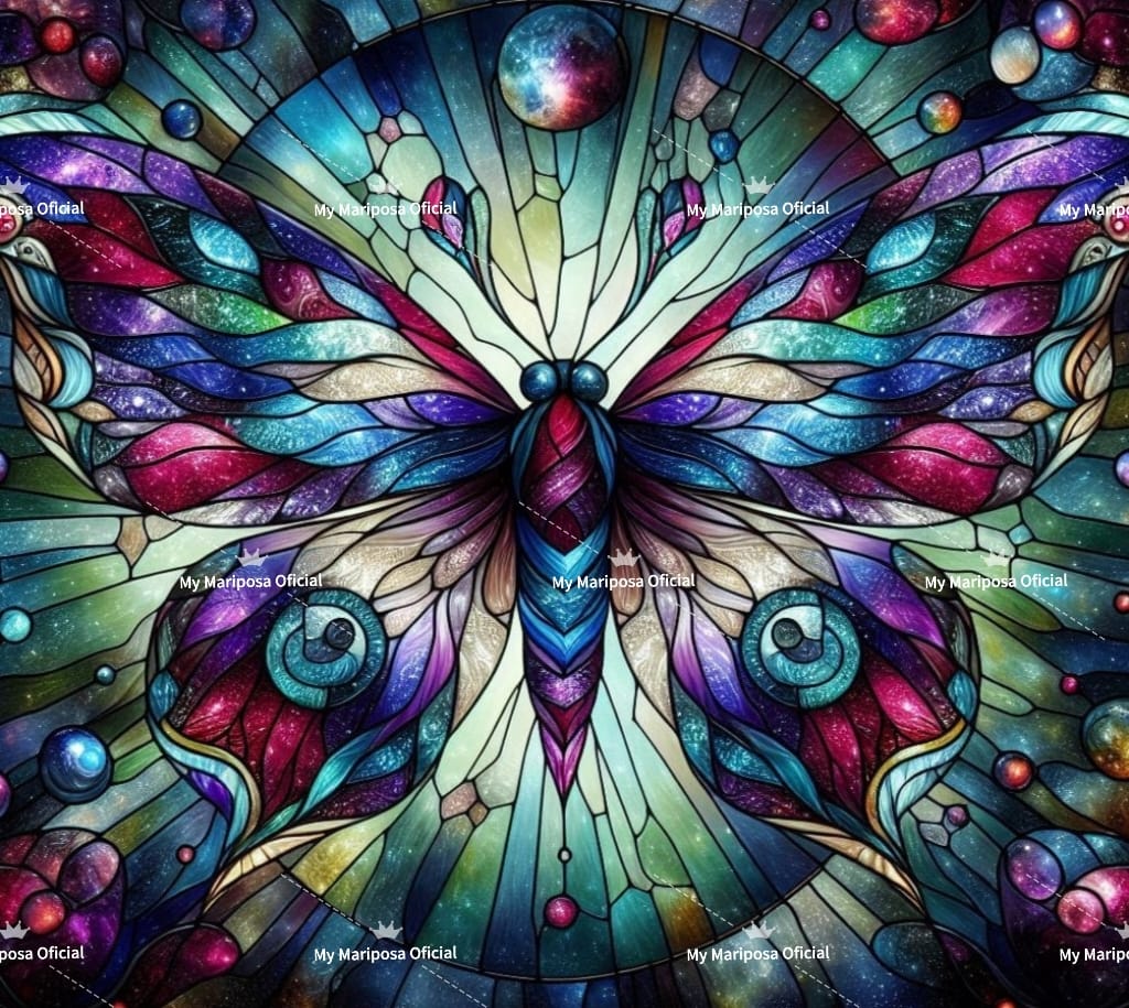 Tela Coleção Borboleta Vitral - 50x50cm (2599)