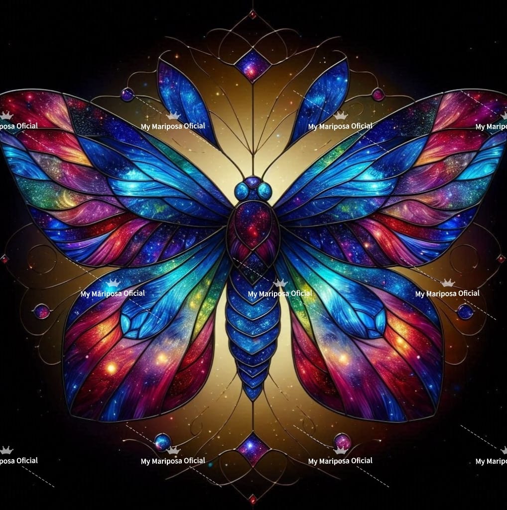 Tela Coleção Borboleta Vitral - 50x50cm (2599)