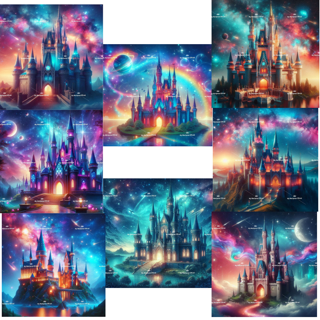 Tela Coleção Castelo Luzes da Noite - 50x50cm (2604)