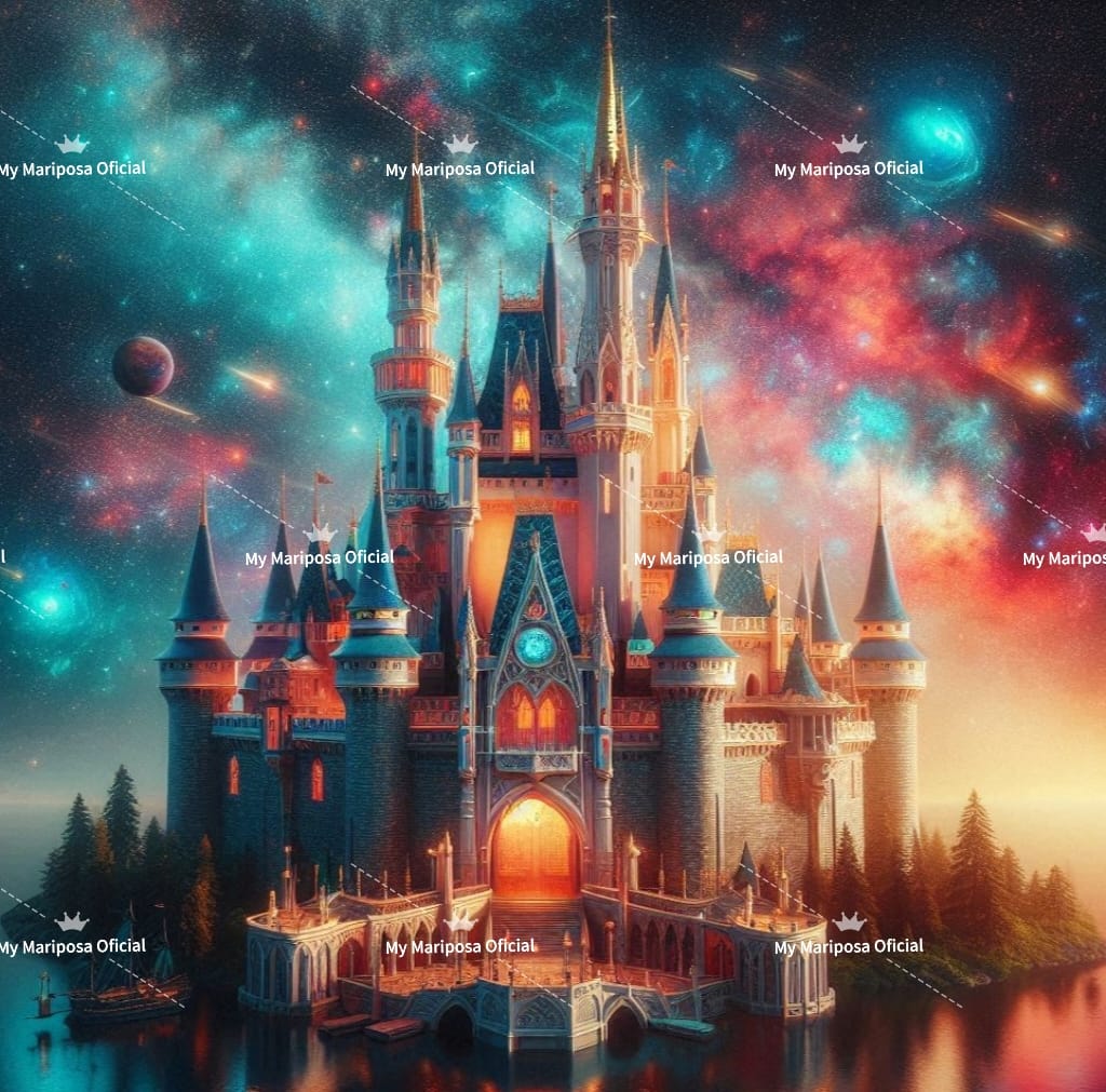 Tela Coleção Castelo Luzes da Noite - 50x50cm (2604)