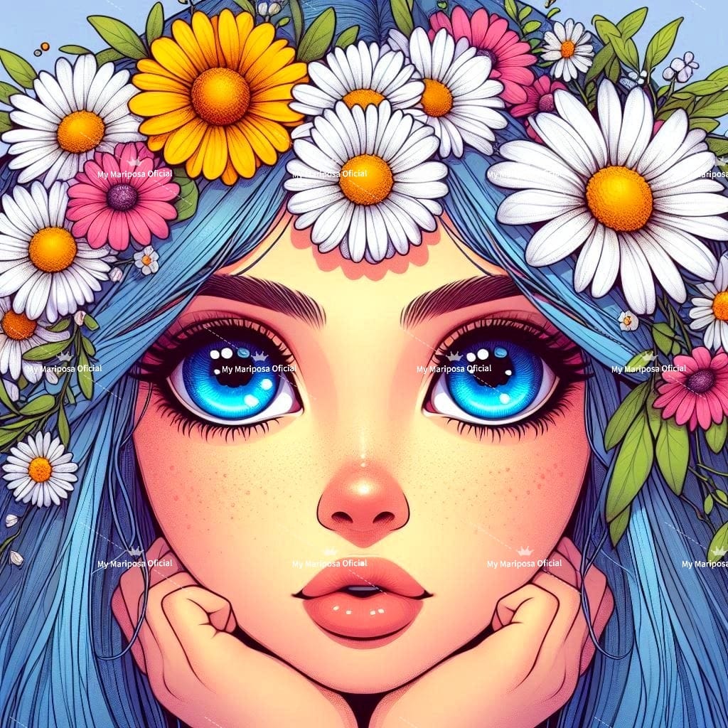 Tela Coleção Menina Primavera - 40x40cm - (2606)