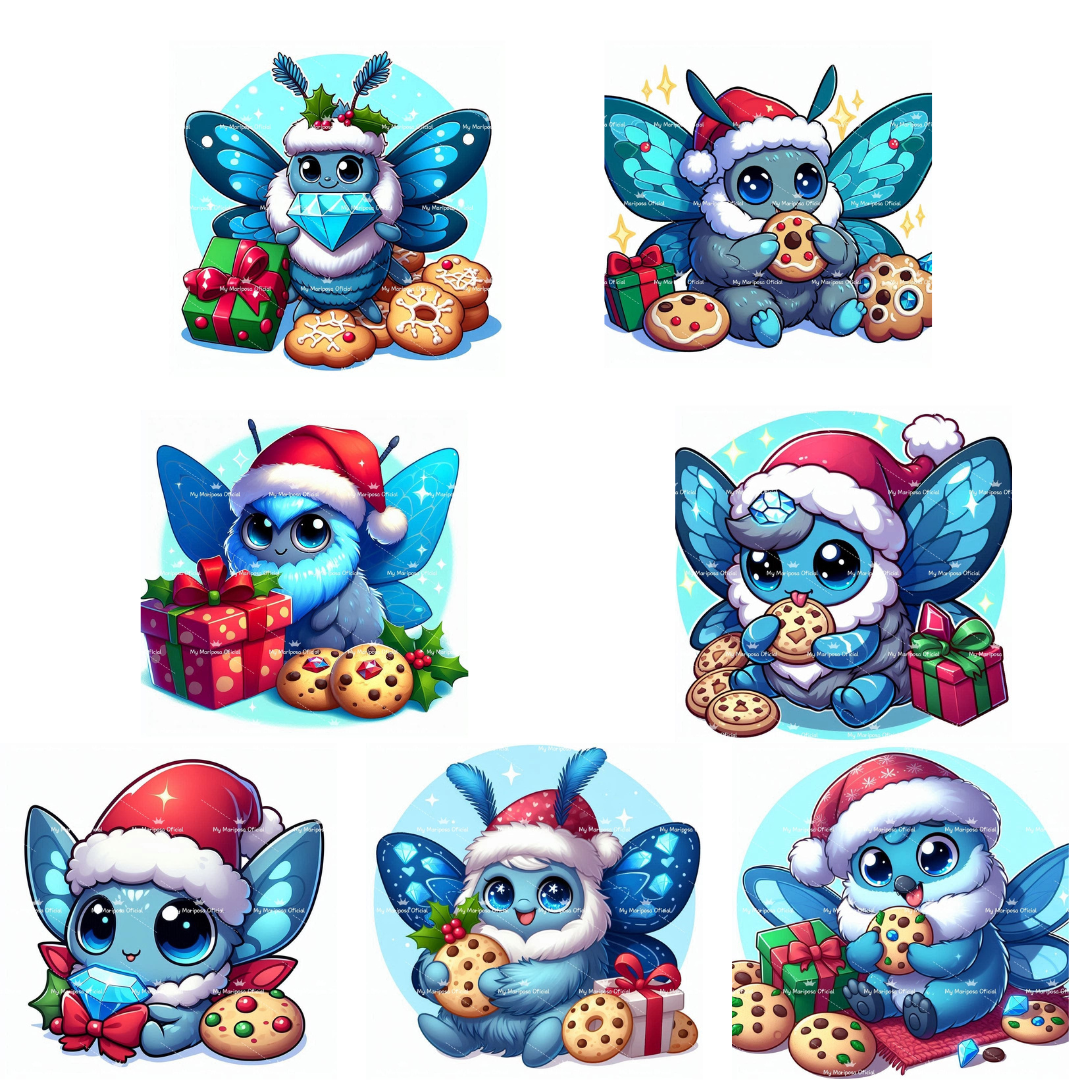 Tela Coleção Mariposa Natal - 30x30cm - (2413)