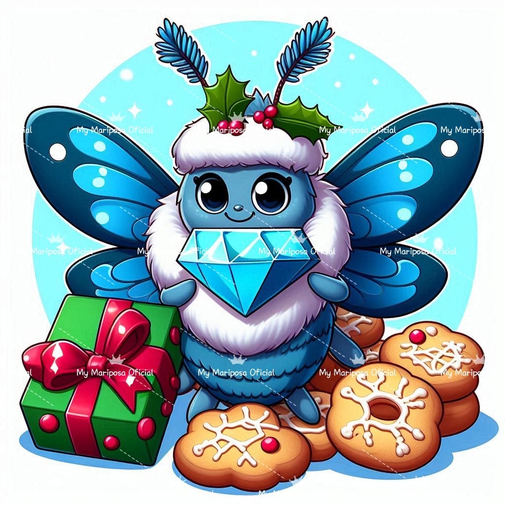 Tela Coleção Mariposa Natal - 30x30cm - (2413)