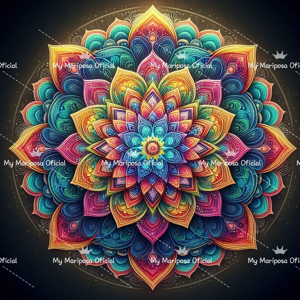 Tela Coleção Mandala Borboleta - 40x40cm - (2404)