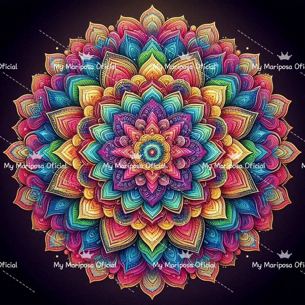 Tela Coleção Mandala Borboleta - 40x40cm - (2404)