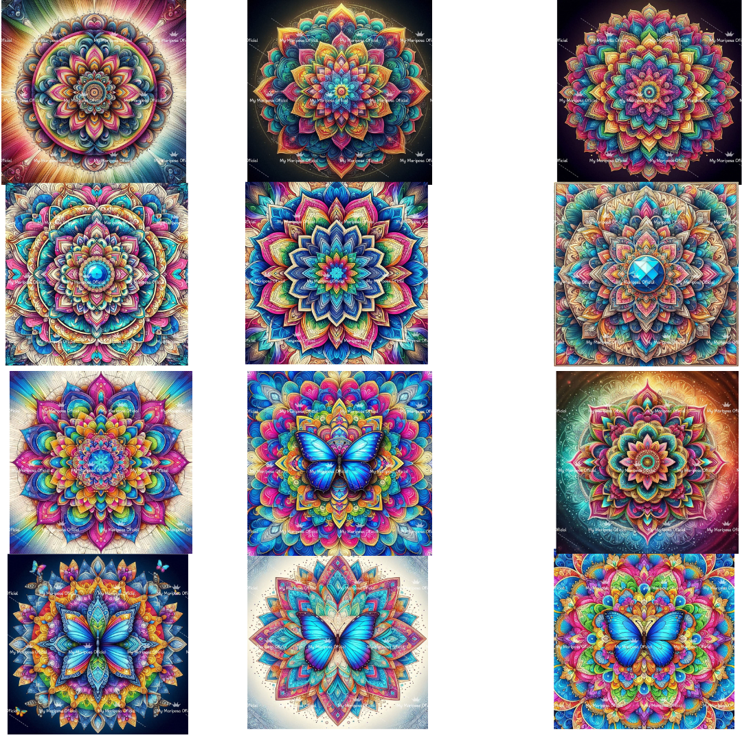 Tela Coleção Mandala Borboleta - 40x40cm - (2404)