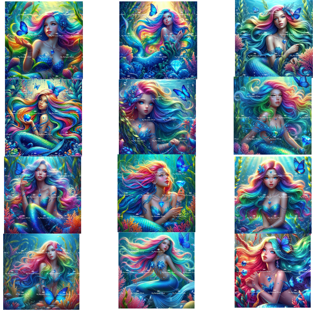 Telas Coleção Sereia My Mariposa Azul - 50x50cm - (2392)