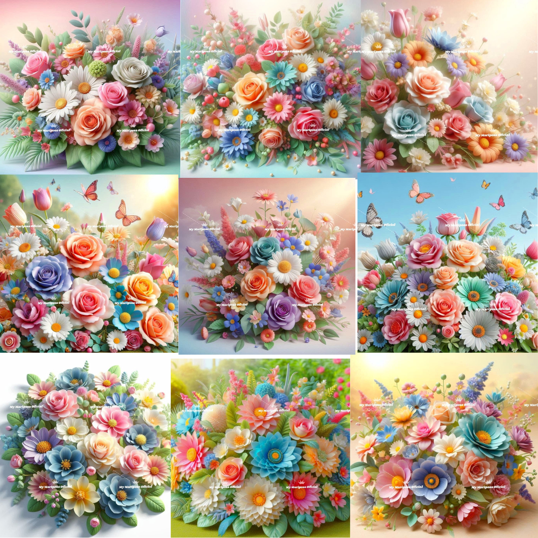 Telas Coleção Flores da Primavera - 40x40cm - (2612)