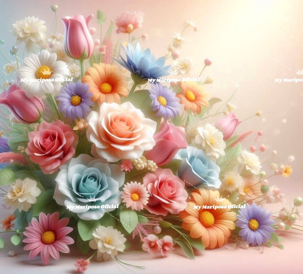 Telas Coleção Flores da Primavera -  40x40cm - (2612)