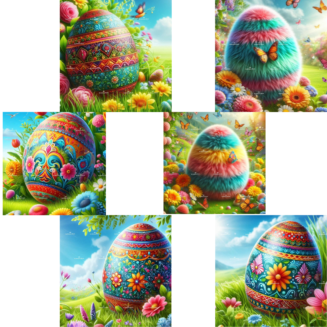 Telas Coleção Ovos da Pascoa - 40x40cm - (2614)