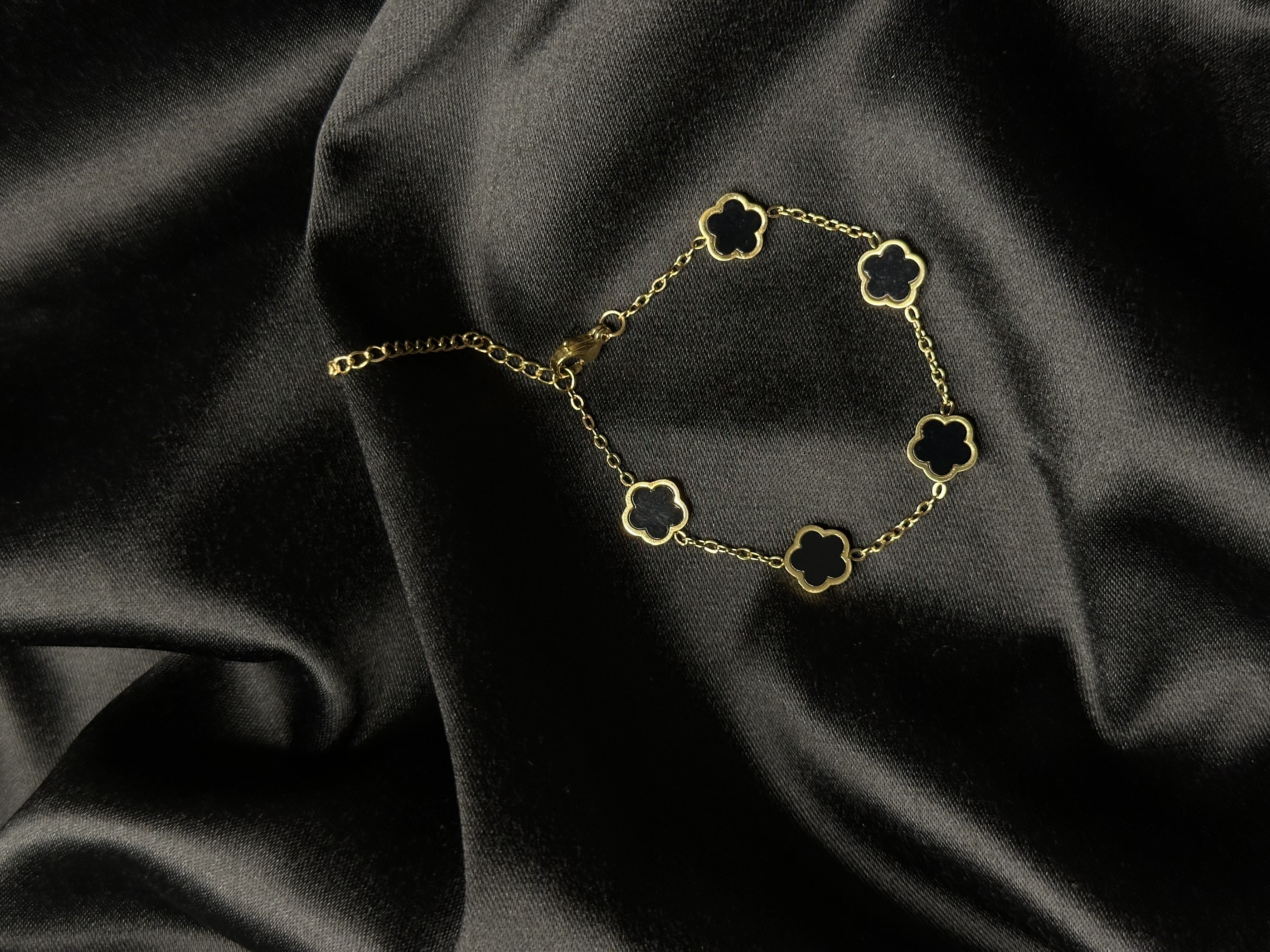 Bracelet trèfle Noir CYNTHIA