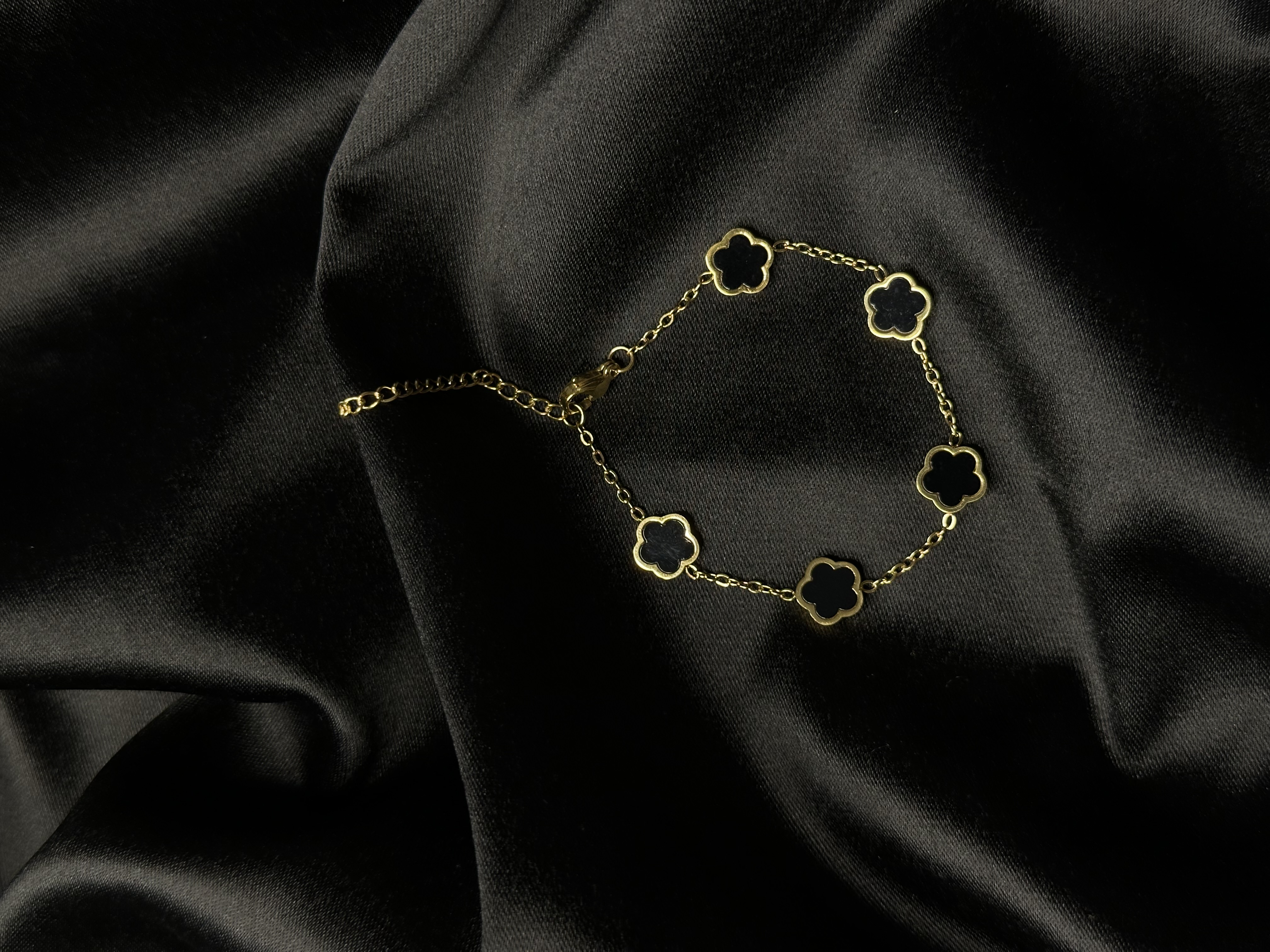 Bracelet trèfle Noir CYNTHIA