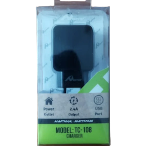 Adaptador de Carregamento de 2 USB Preto