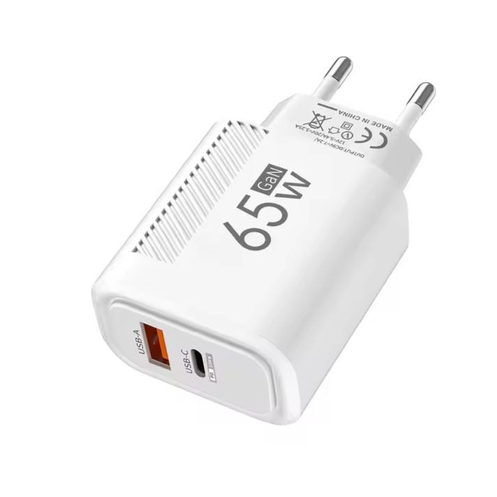 Adaptador de Carregamento 65W - USB e Tipo C