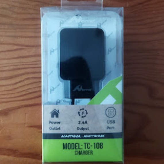 Adaptador de Carregamento de 2 USB Preto