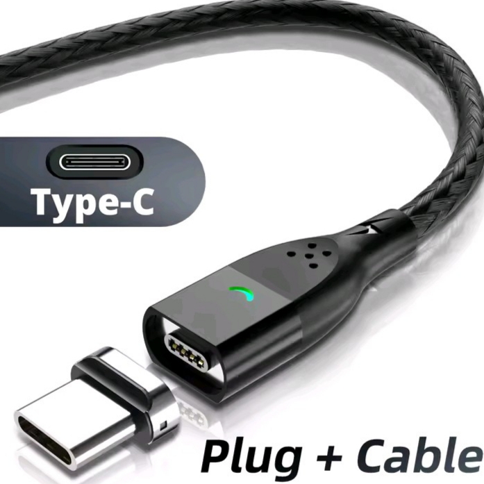 Cabo Magnético de Dados e Carregamento USB - Tipo C