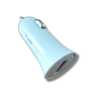 Adaptador de Carregamento 1 USB Branco para Isqueiro de Carro