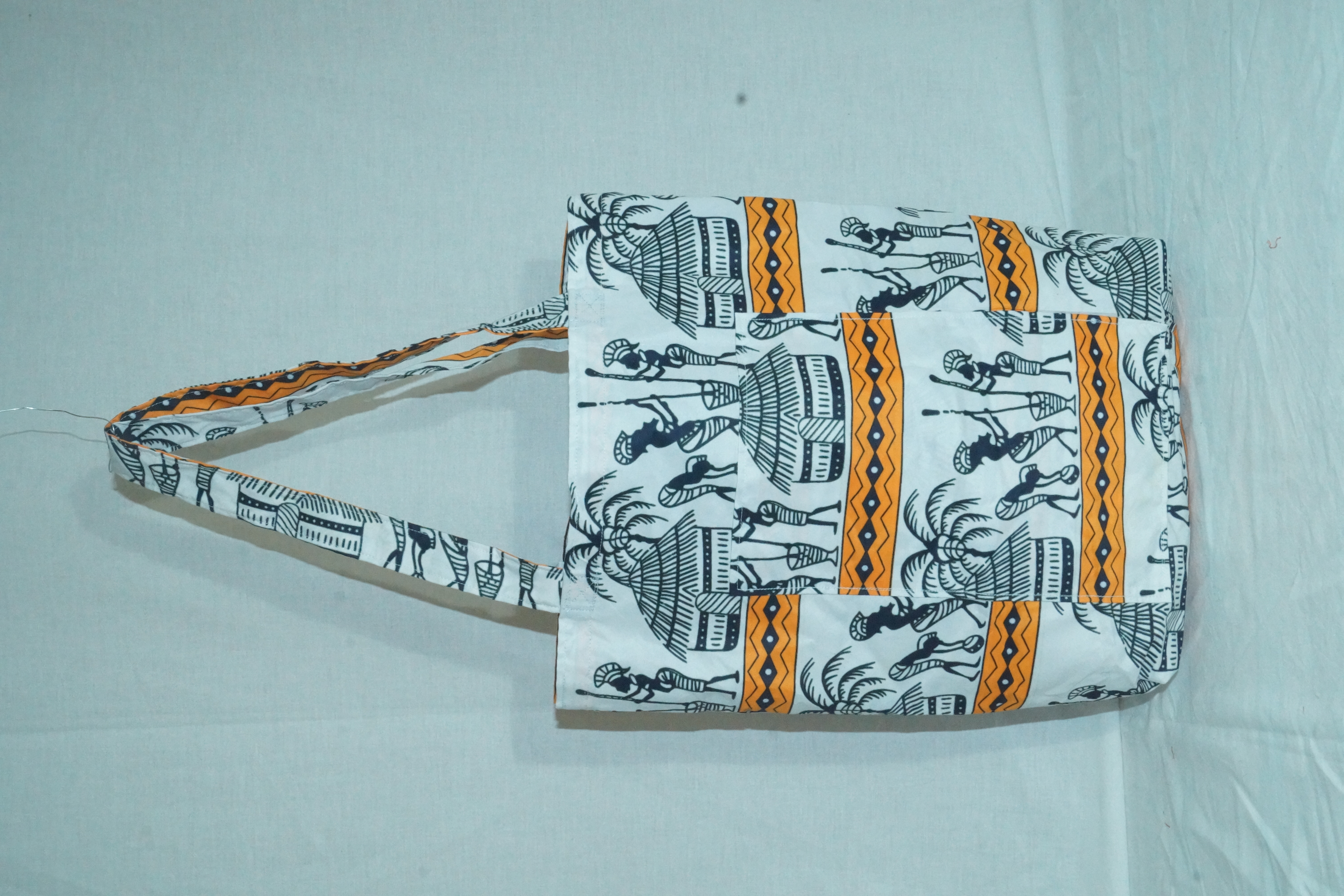 Tote bag blanc et orange