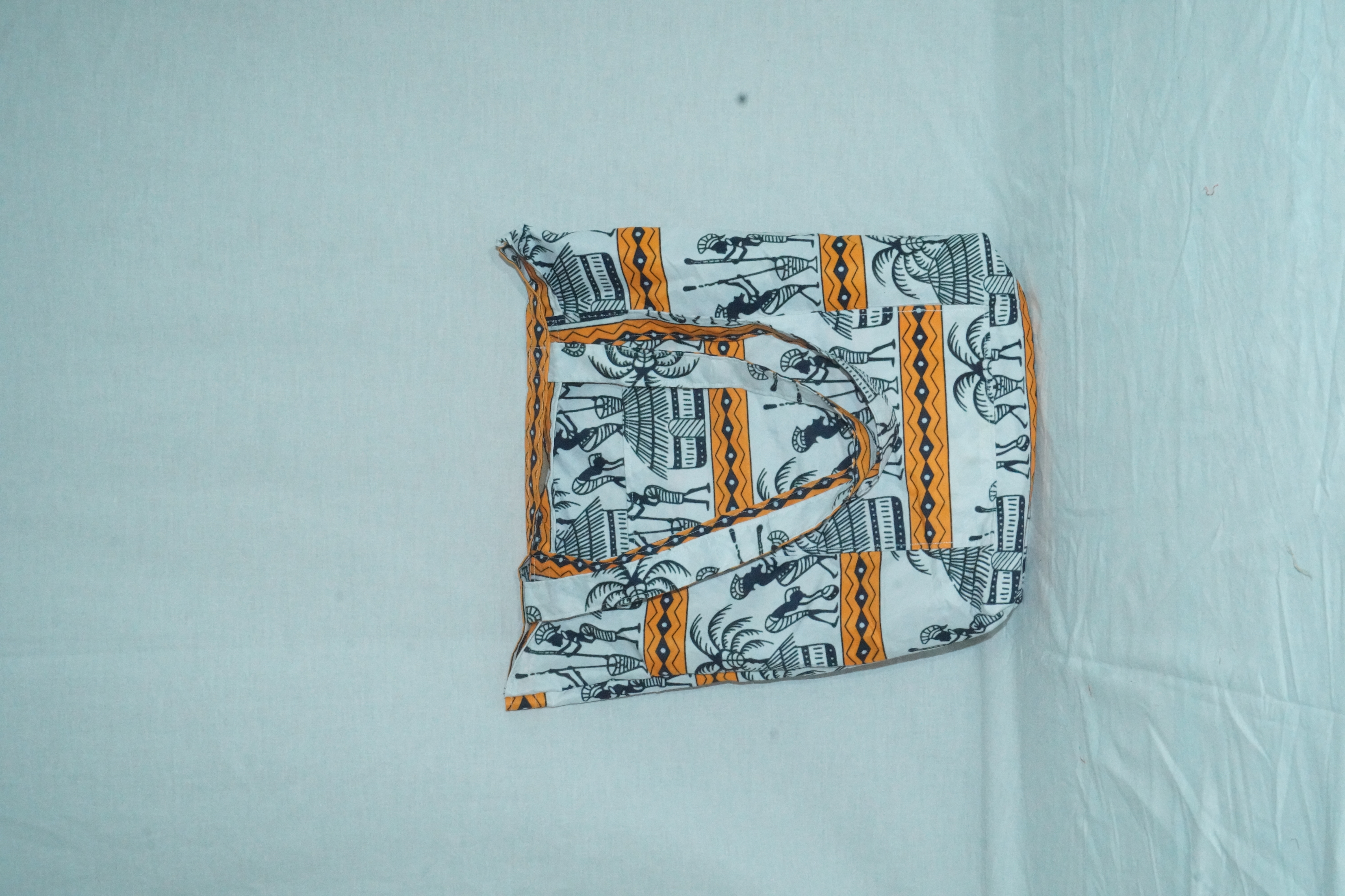 Tote bag blanc et orange