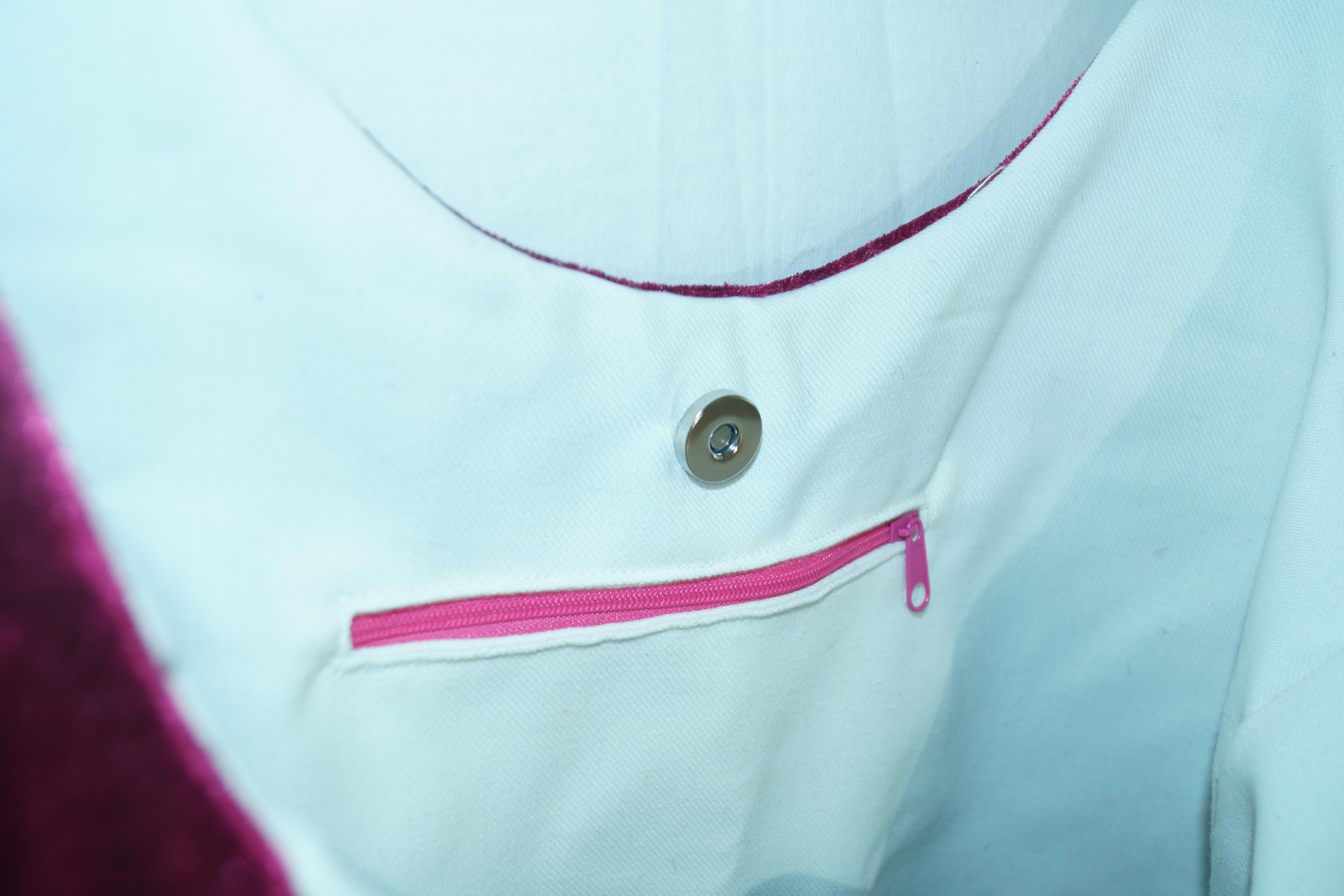 Sac à main velours bordeaux / rose