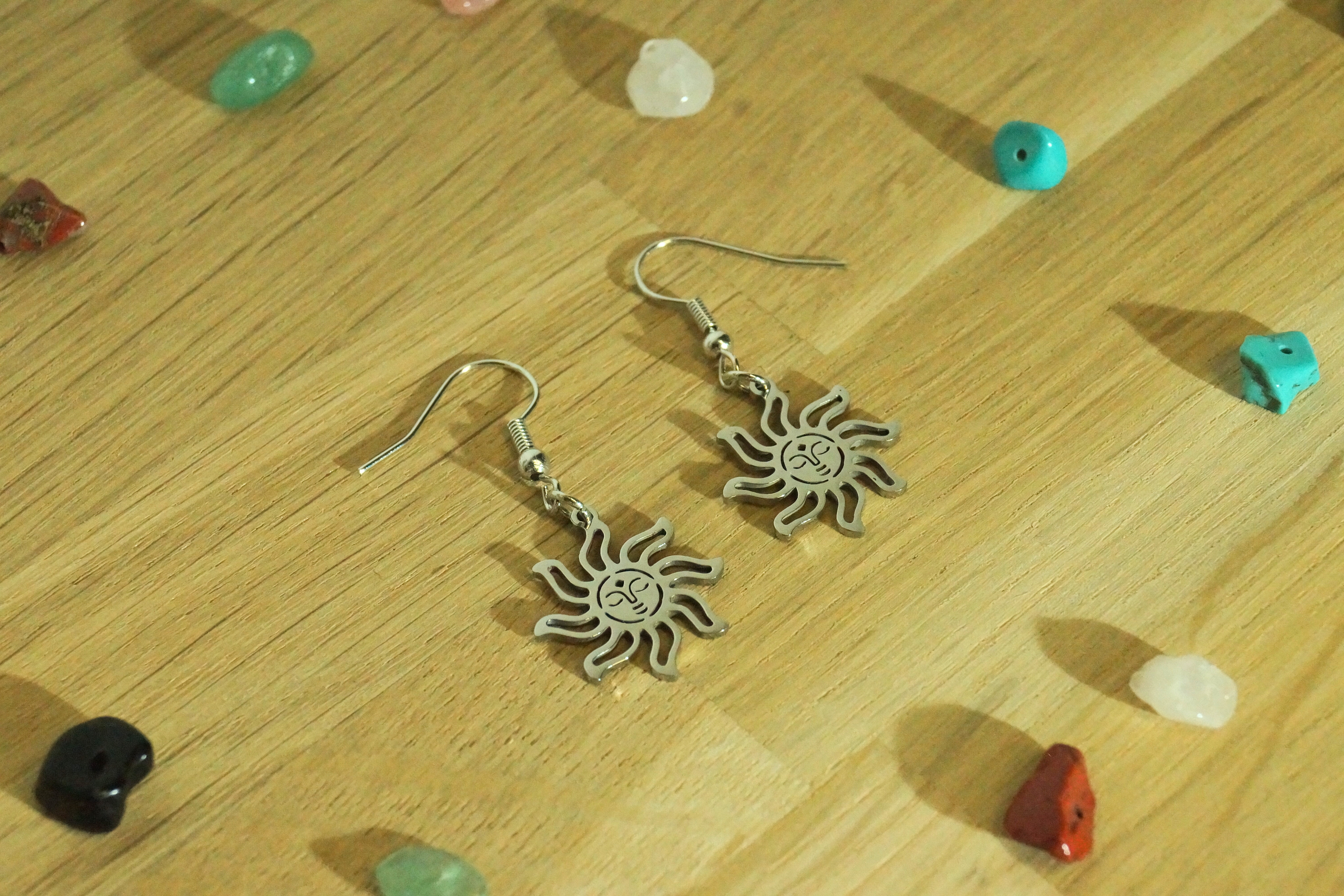 Boucles d'oreilles soleil visage