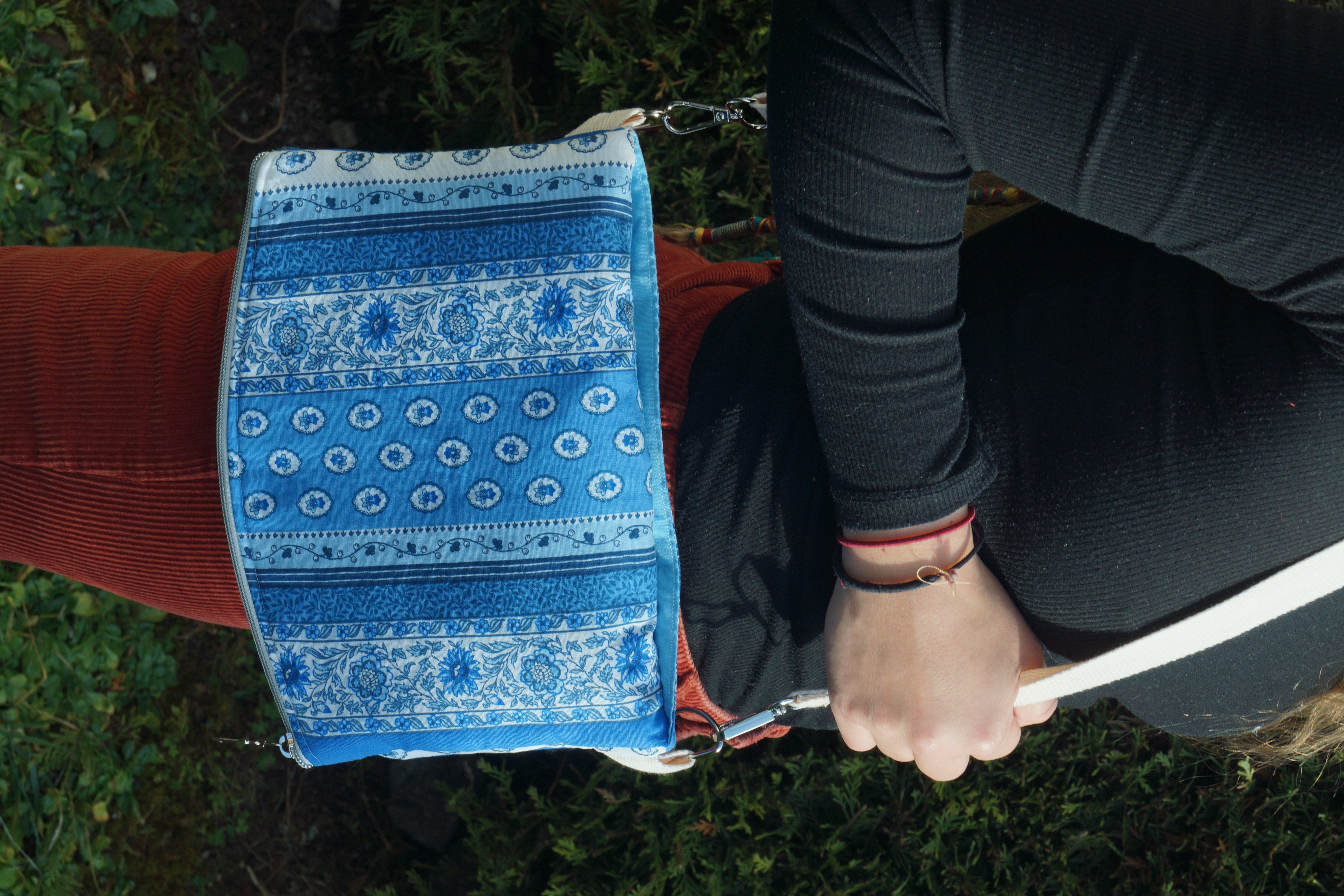 Sacoche réversible bleu provençal