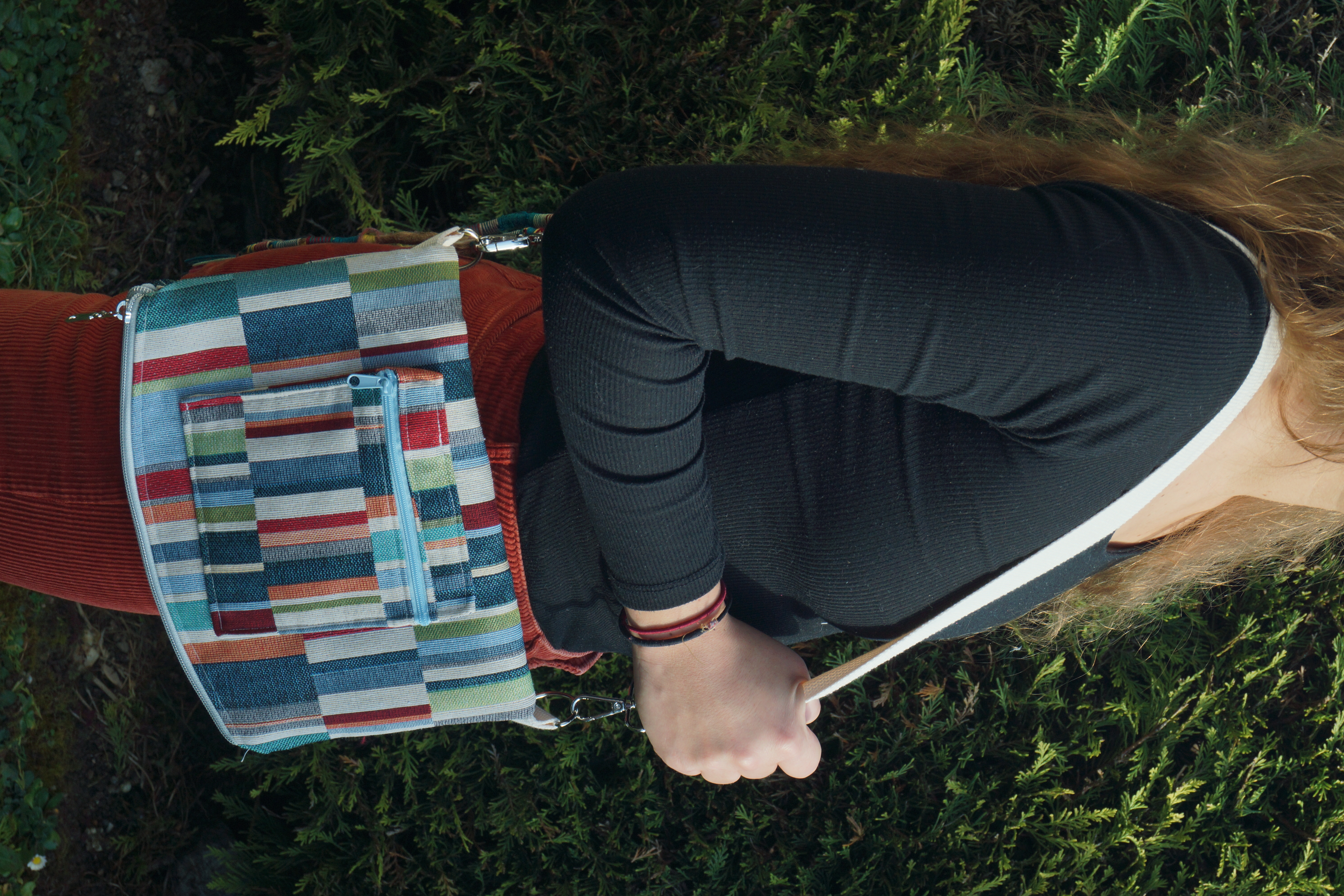 Sacoche réversible Jacquard rayé