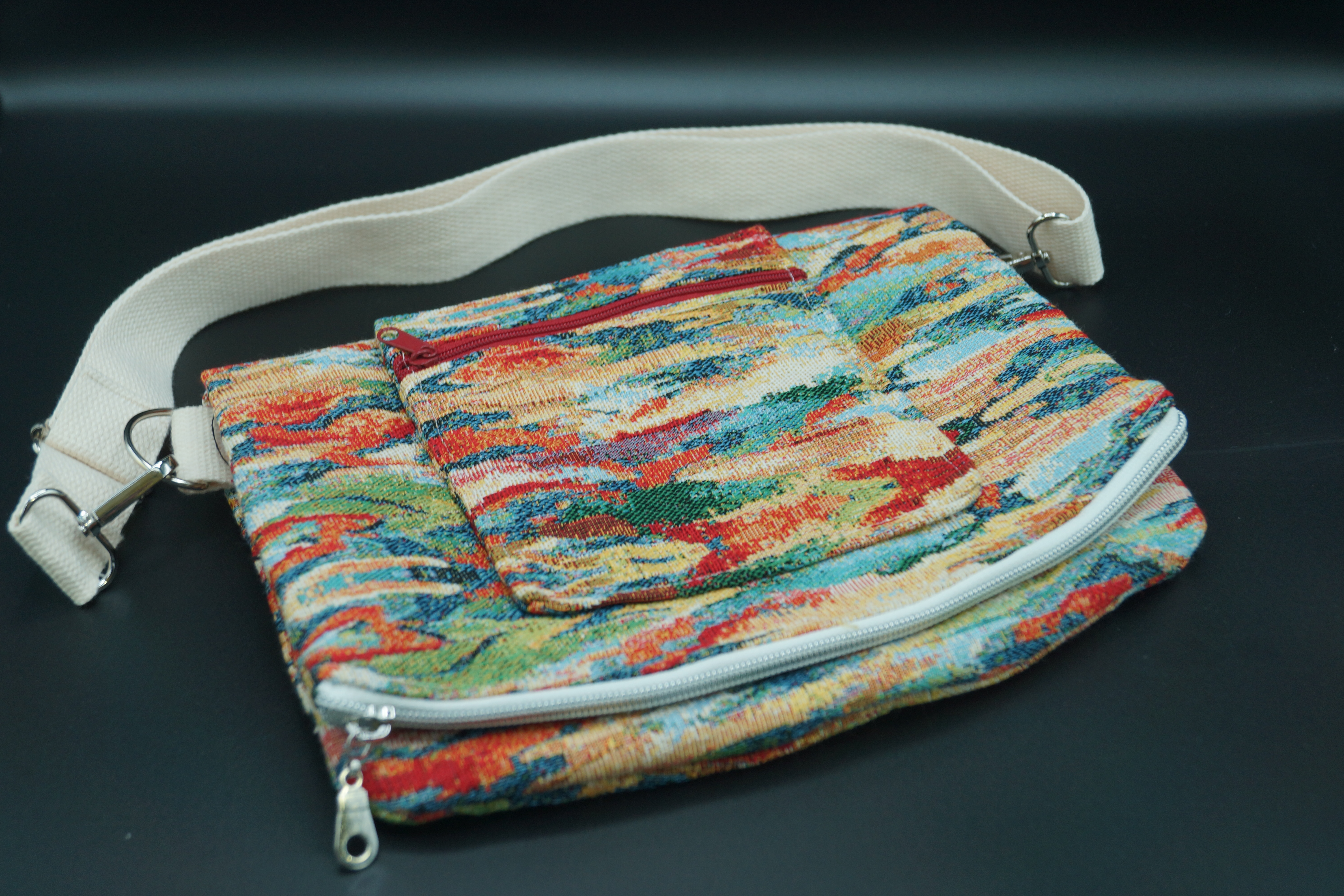 Sacoche motifs abstraits multicolore