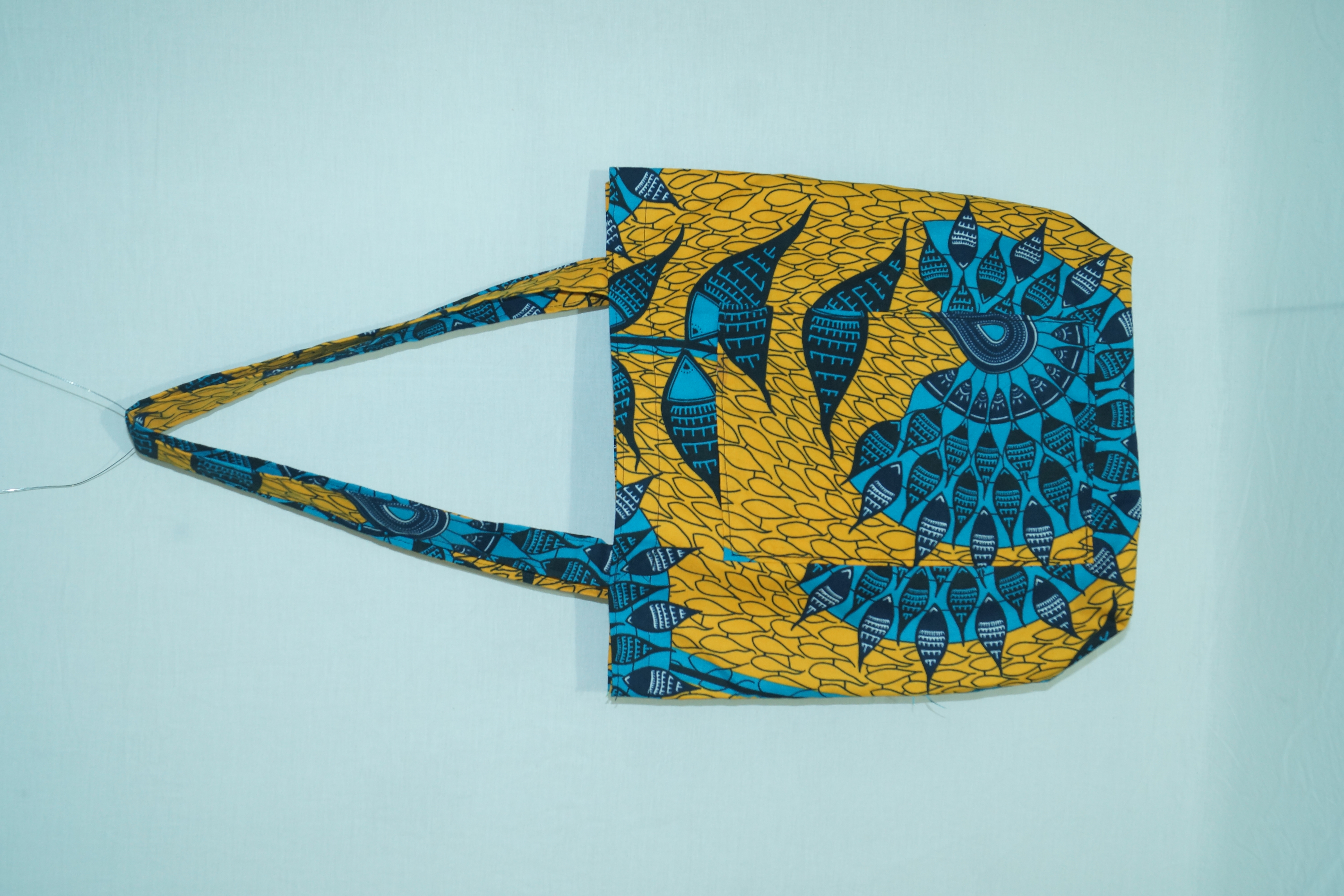 Tote bag poissons bleu et jaune