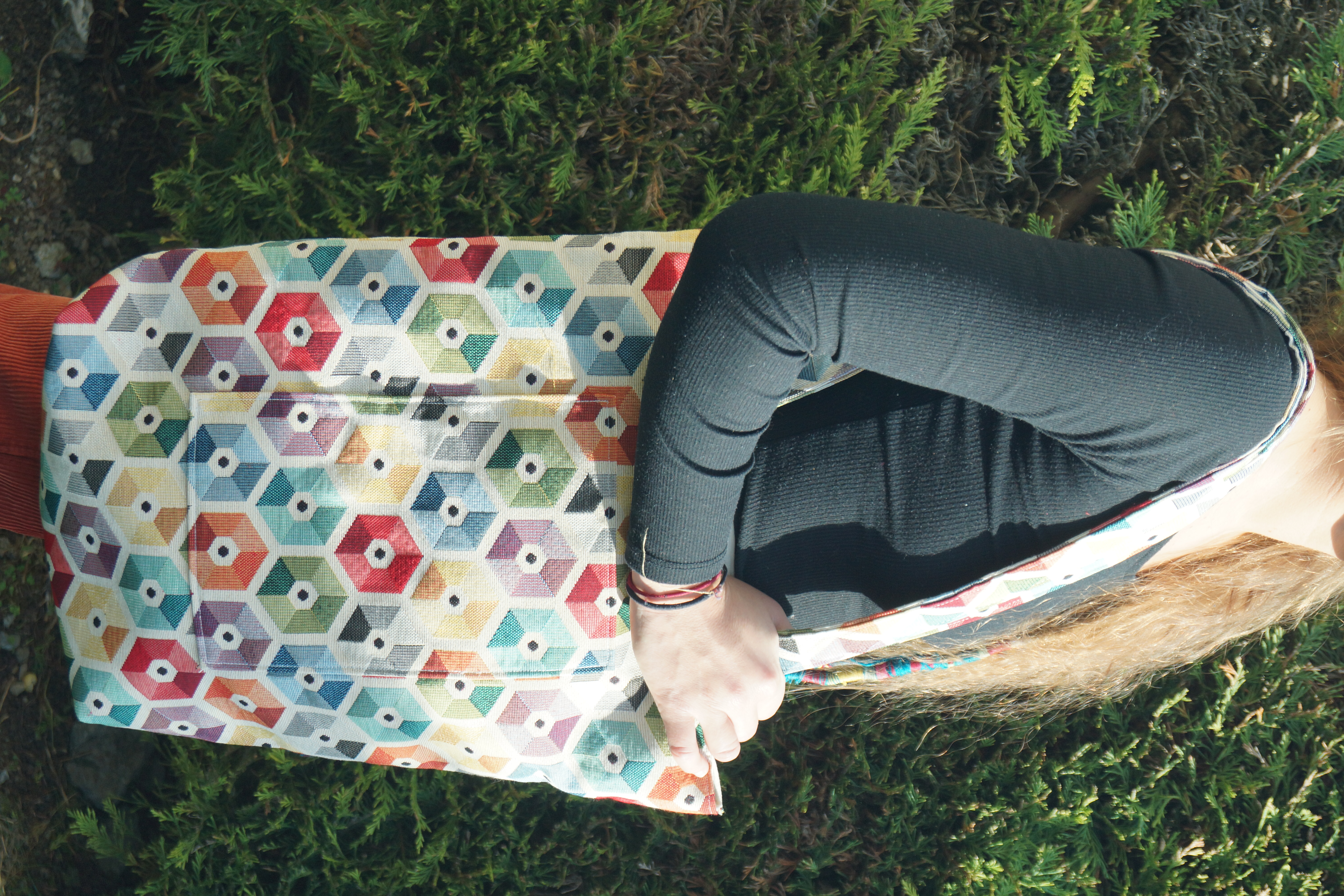 Sac à main disques multicolore