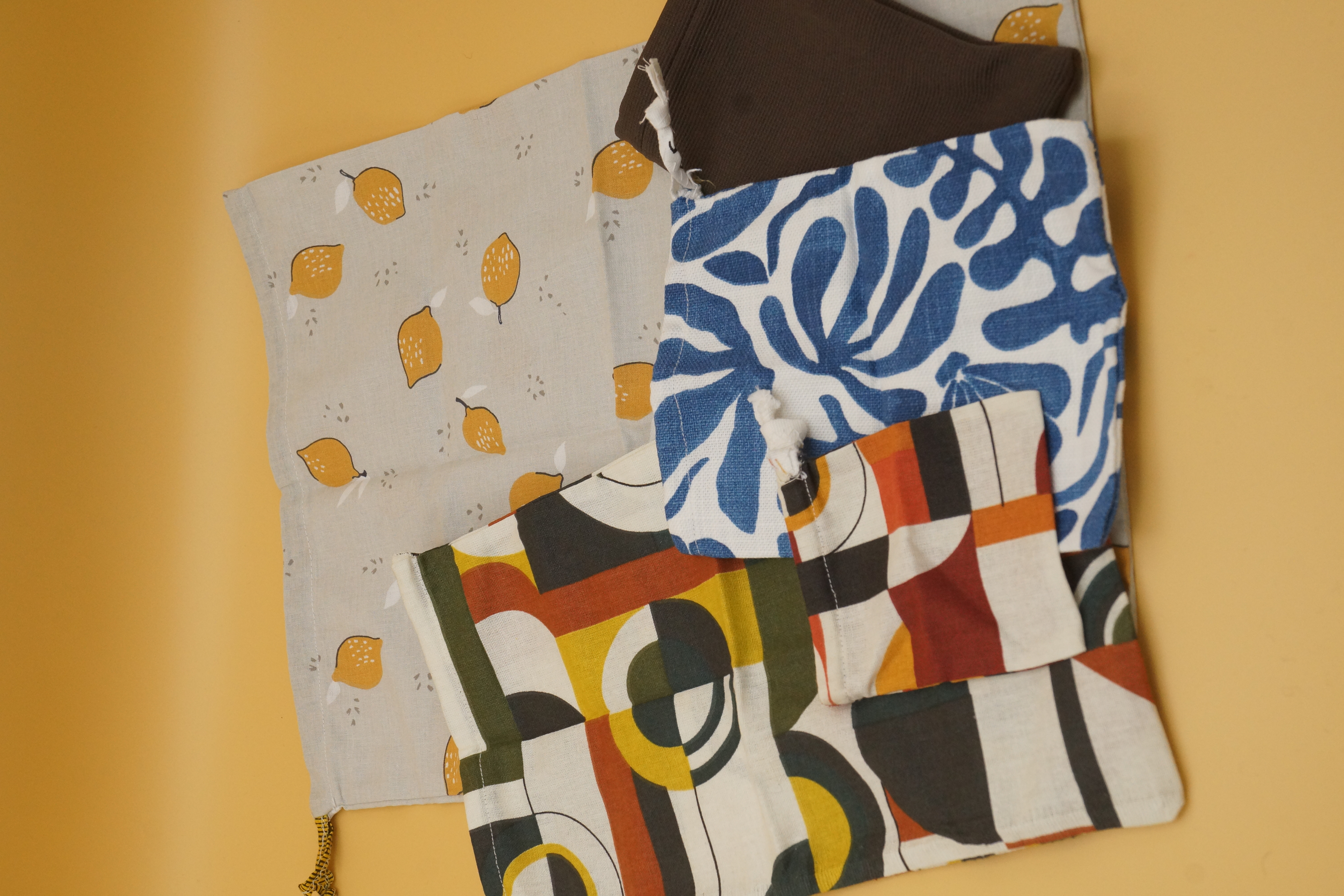 Ensemble de pochettes en tissu imprimé