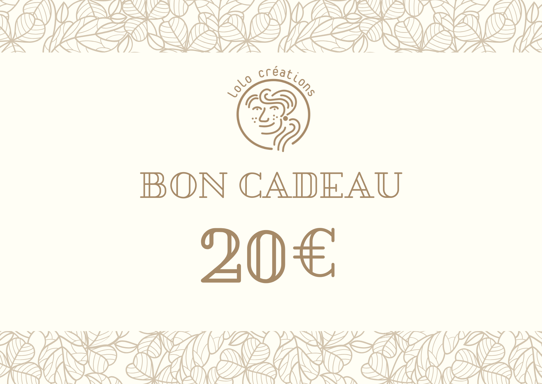 Bon cadeau 20 - 50 - 100 €