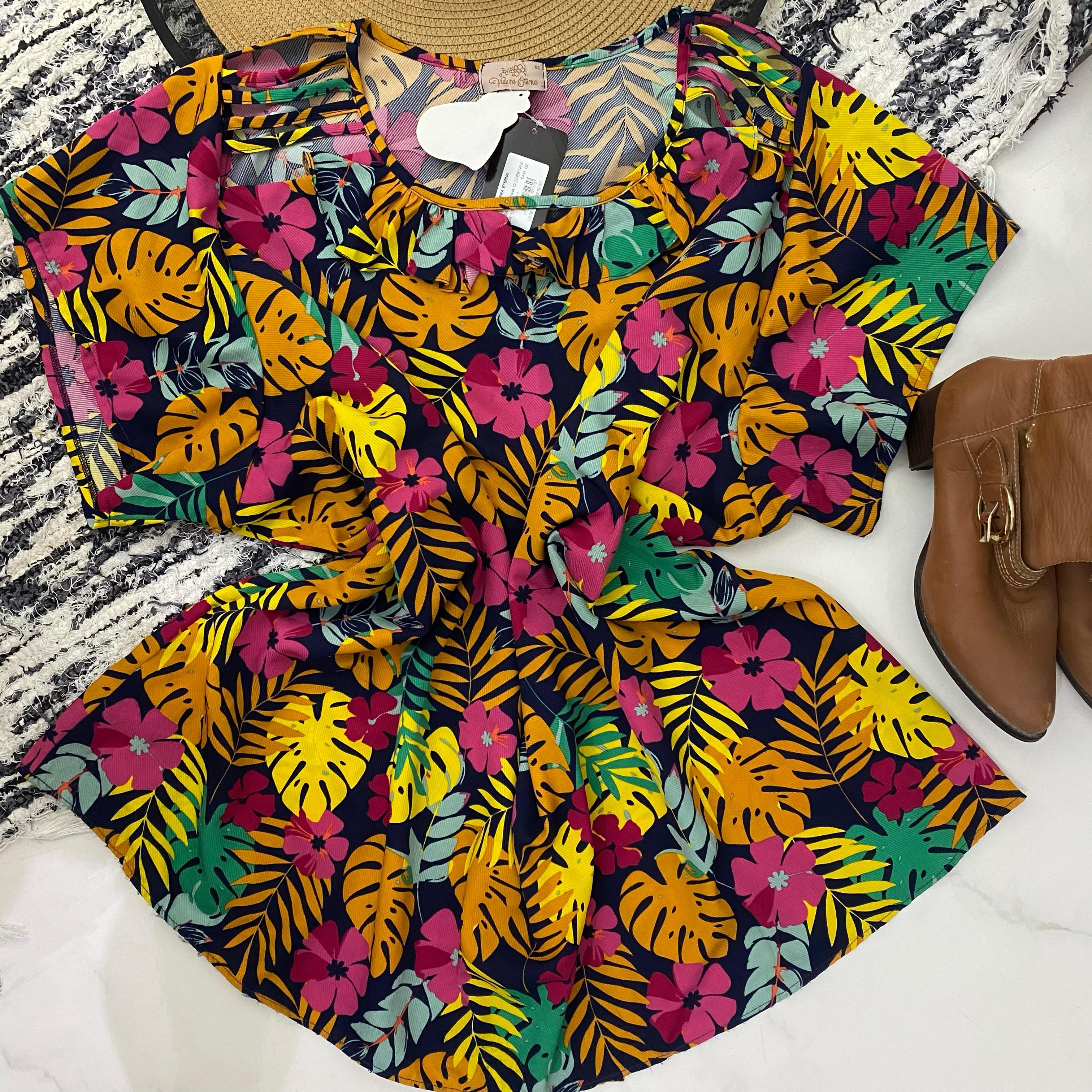 Blusa floral tamanho G2