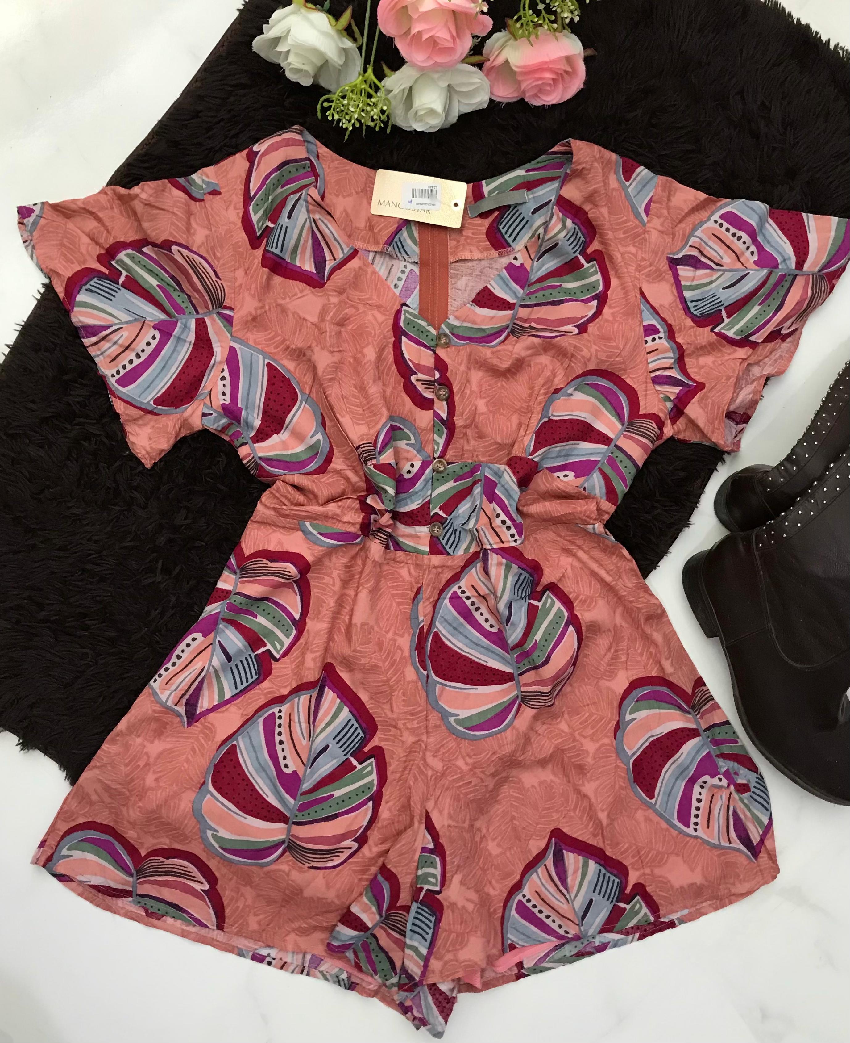 Macaquinho estampado feminino Tamanho M