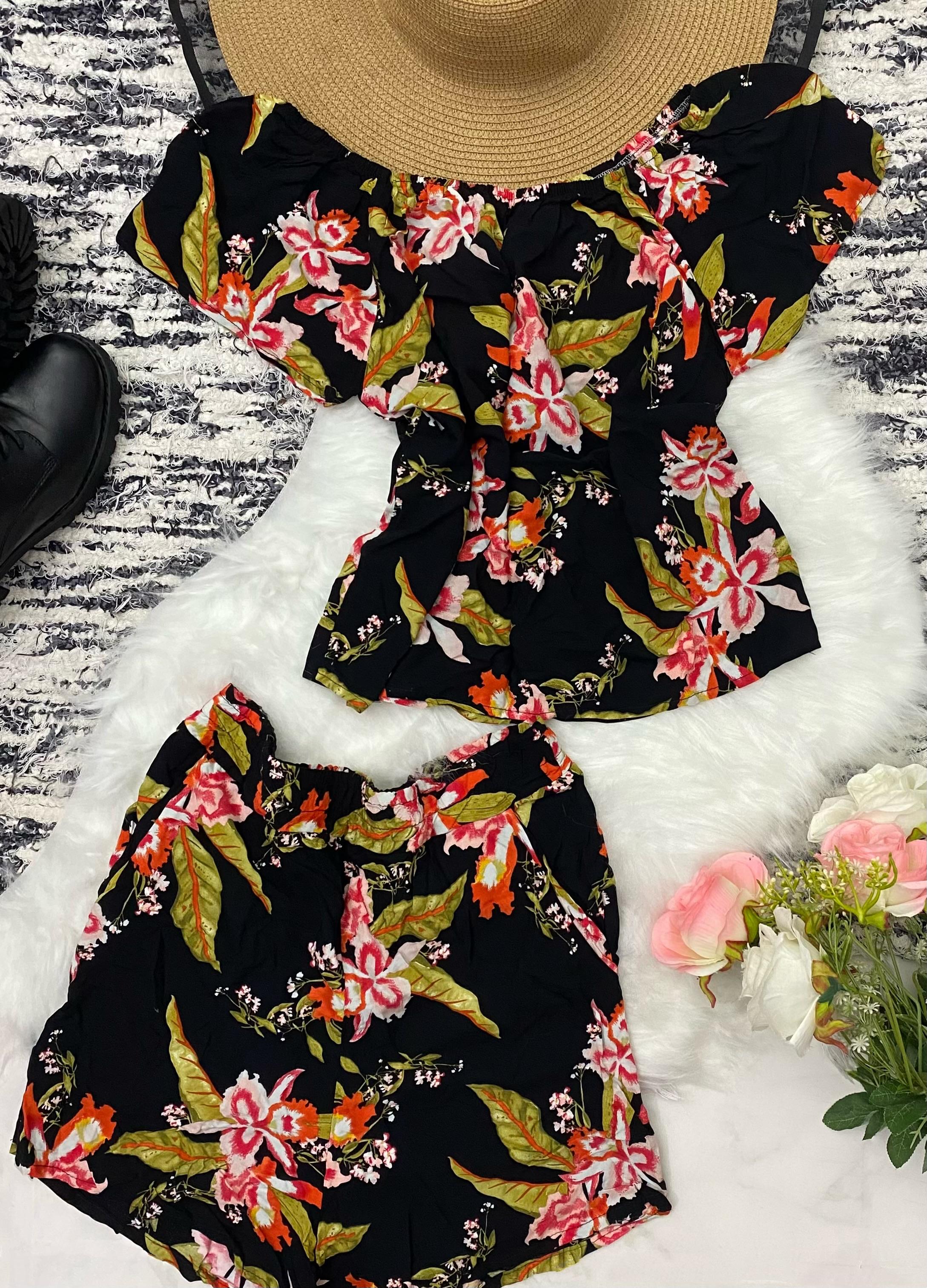 Conjunto Floral Feminino Tamanho P