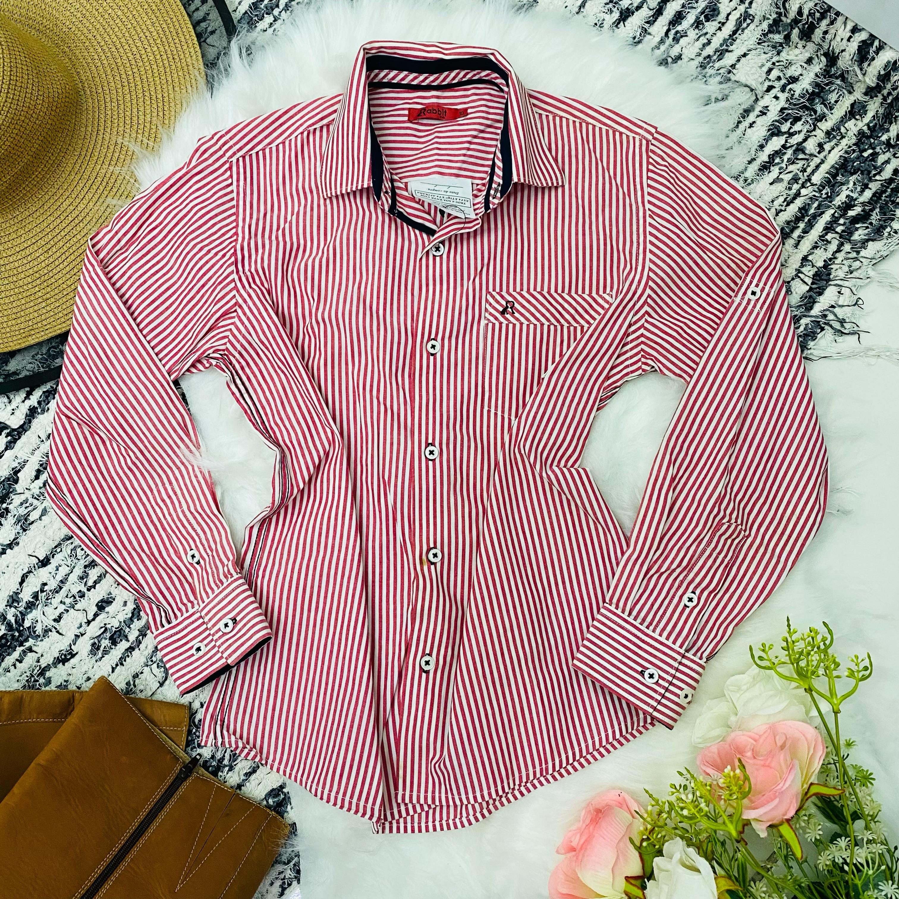 Camisa listrada vermelha e branca Tamanho P