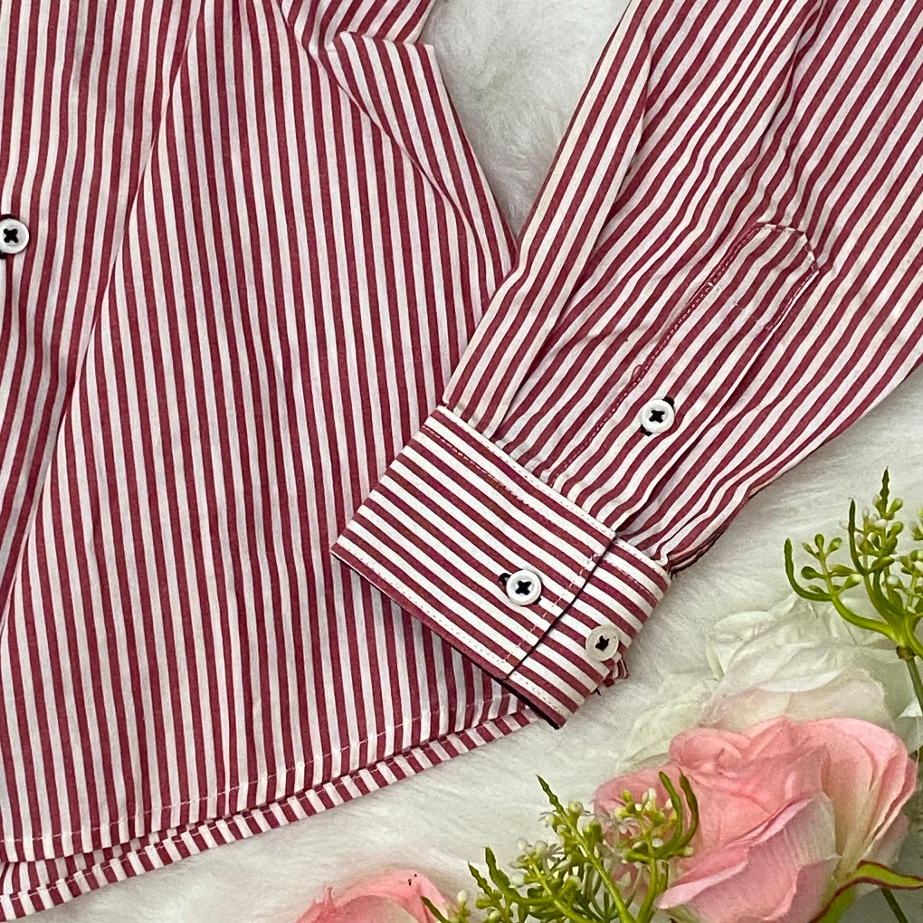 Camisa listrada vermelha e branca Tamanho P