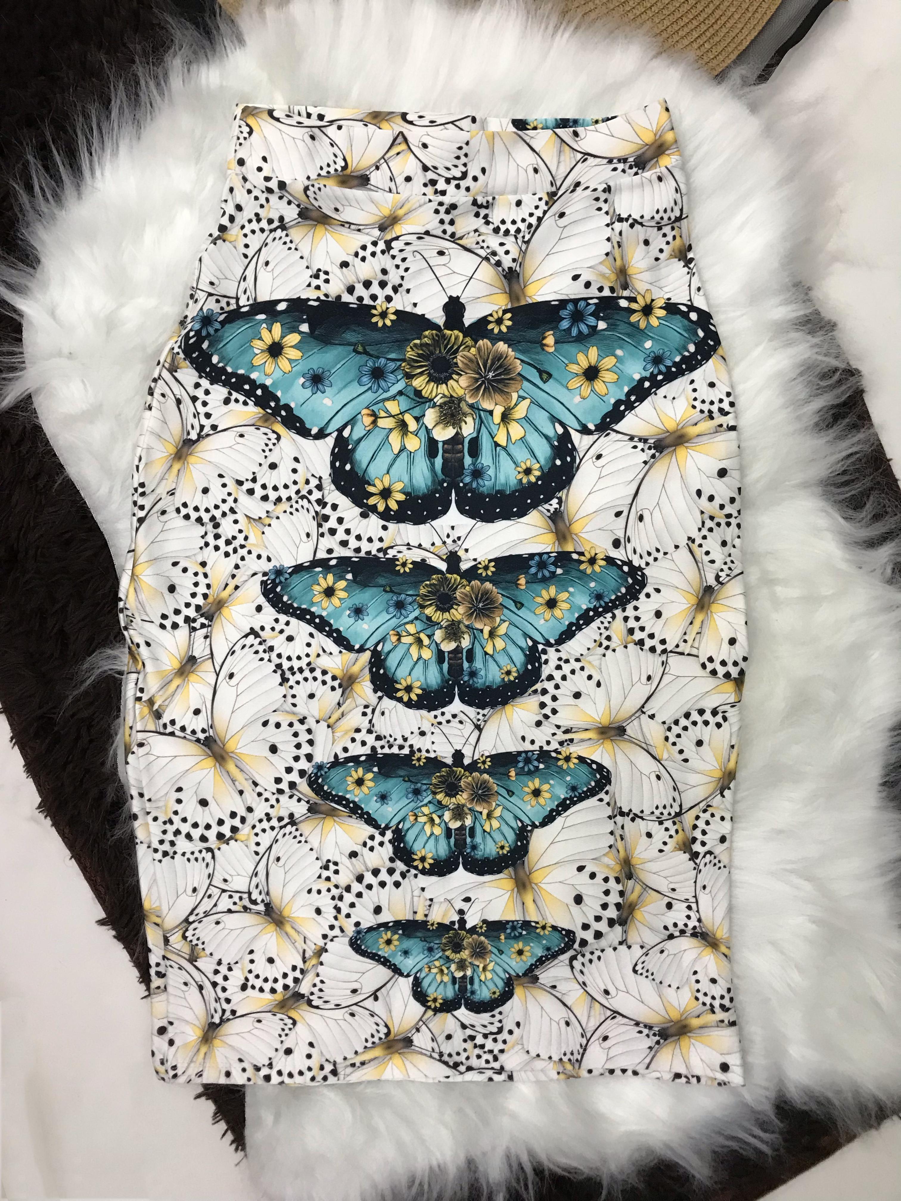 Saia com Estampa de Borboletas Tamanho PP